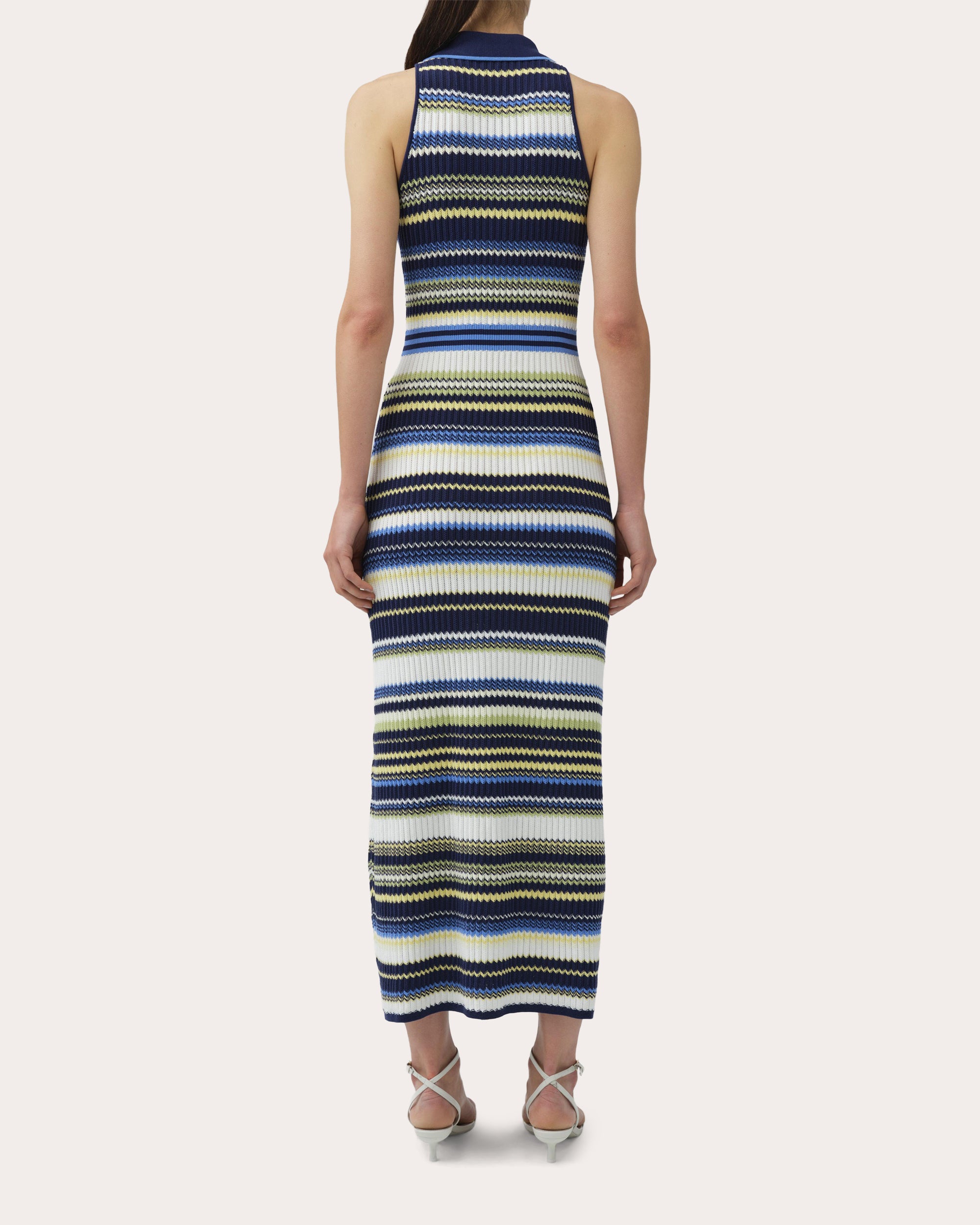 Kerrin Chevron Knit Polo Dress