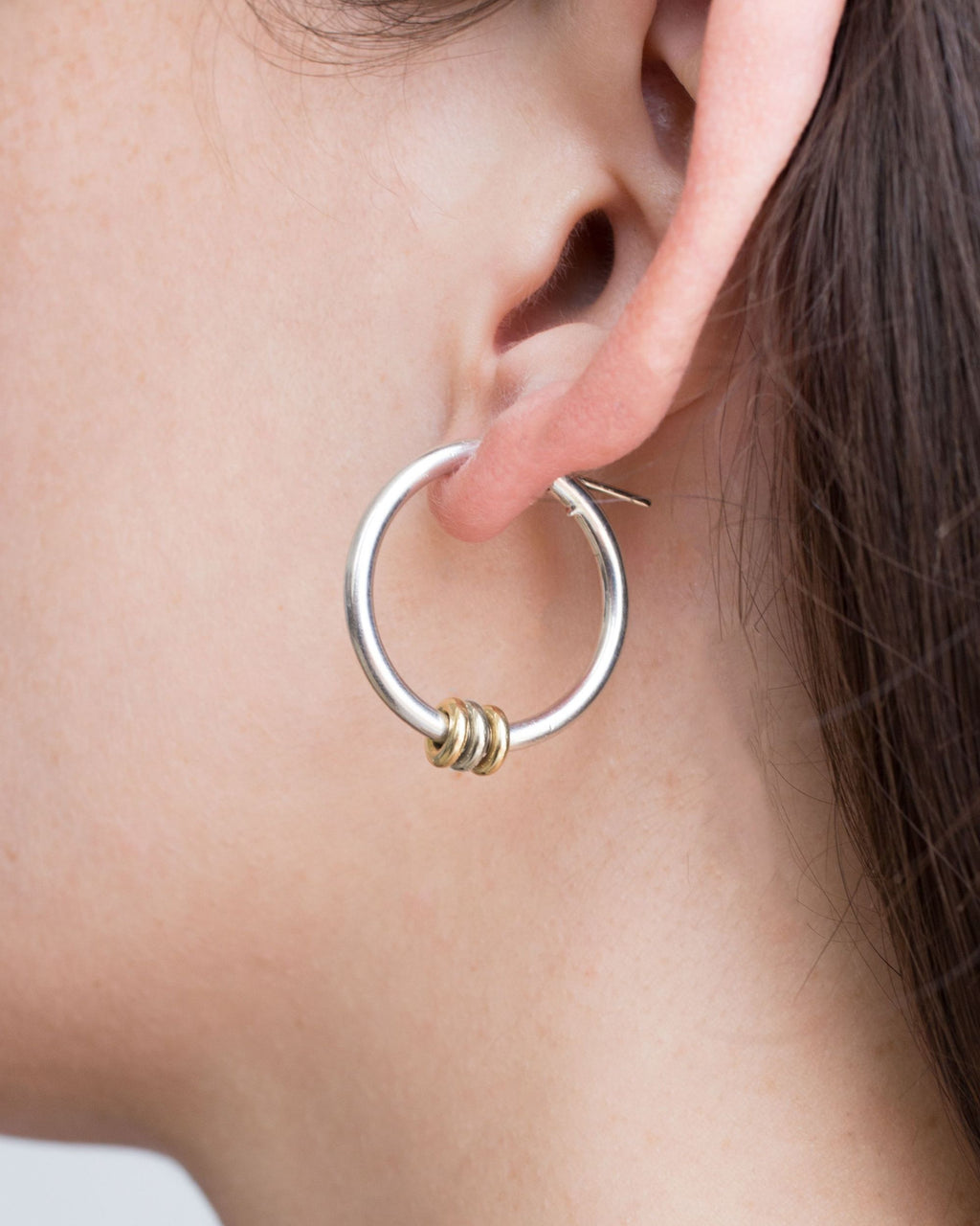 18k Gold Two-Tone Argo Hoop Earrings