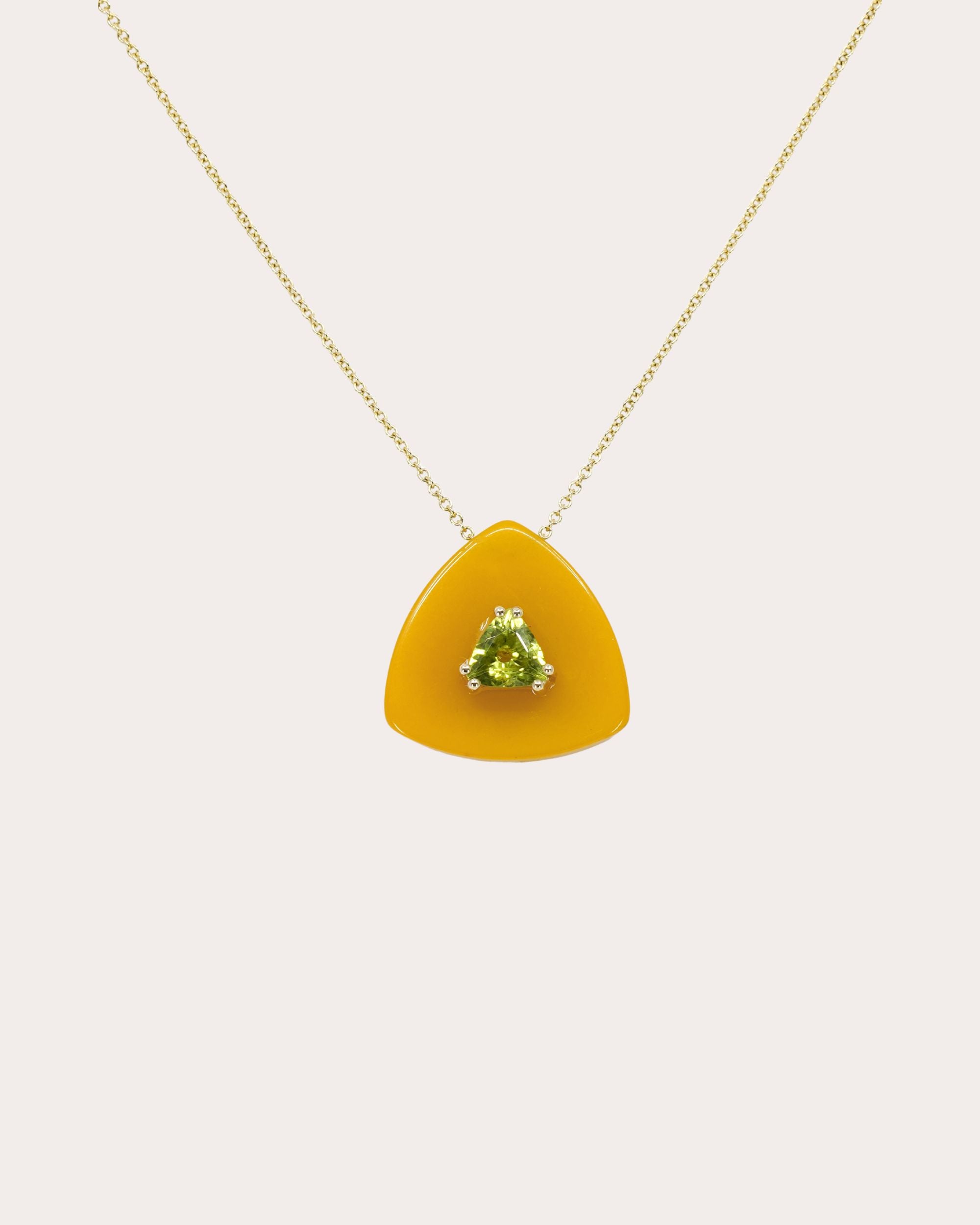 Bakelite & Peridot 14k Gold Utopia Pendant Necklace