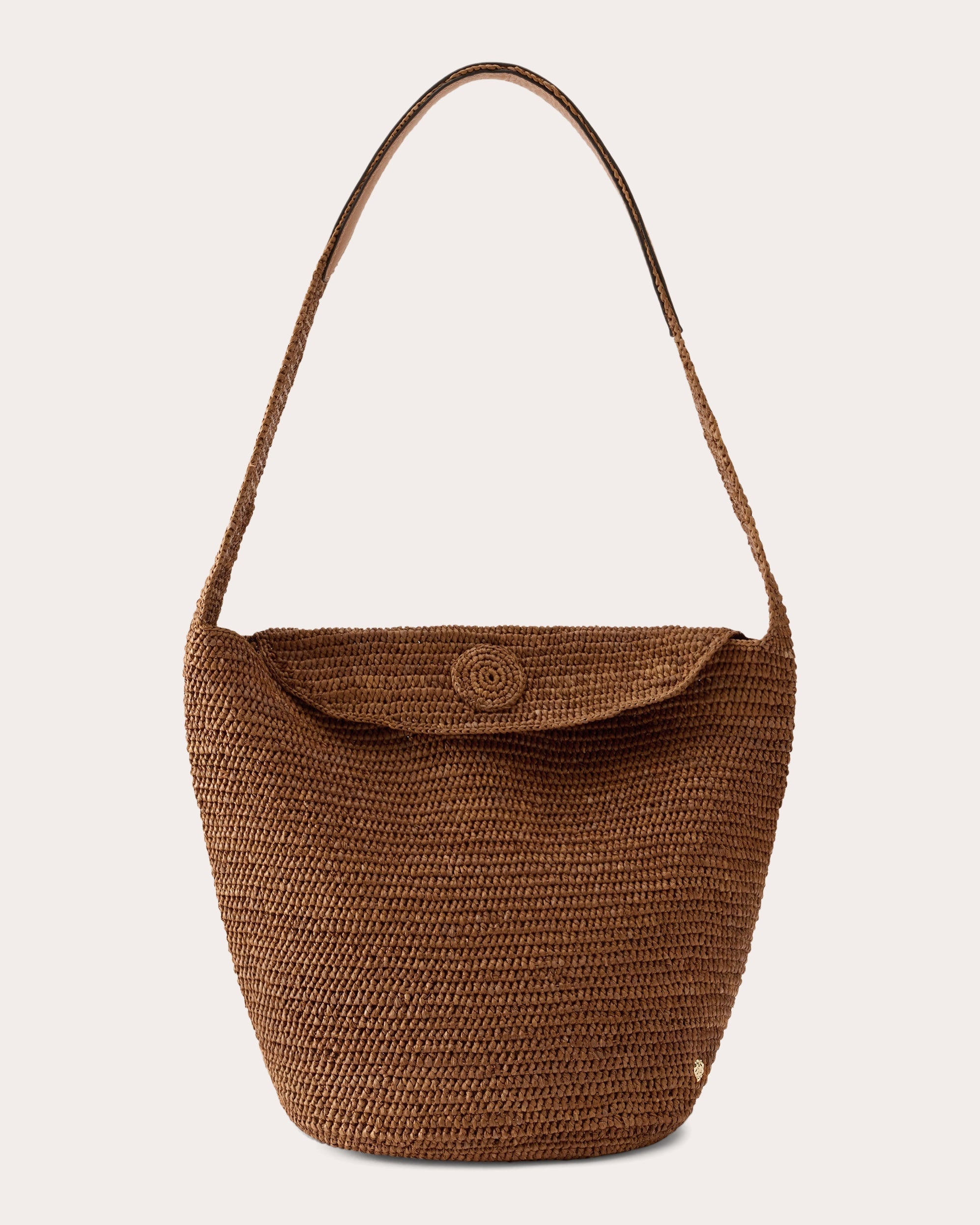 Yala Crocheted Raffia Drawstring Sac Bag