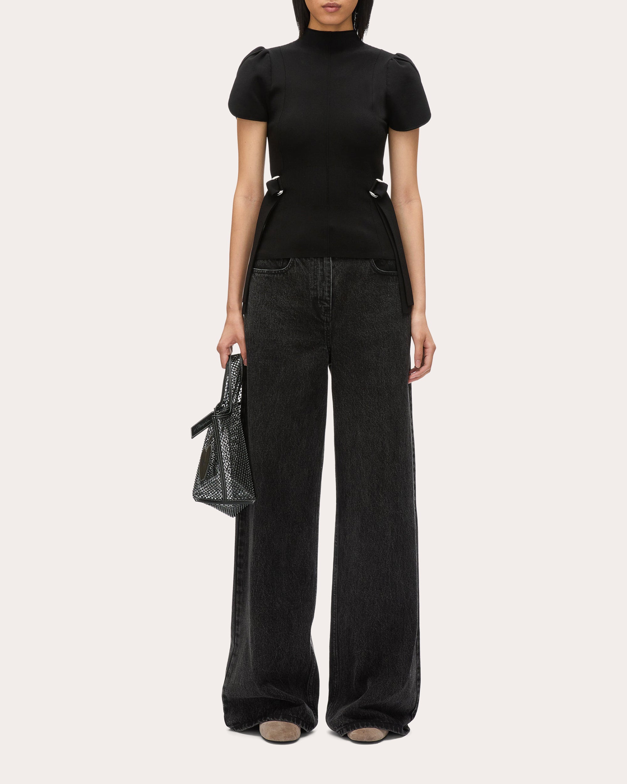 Ribbed Mock Neck Top