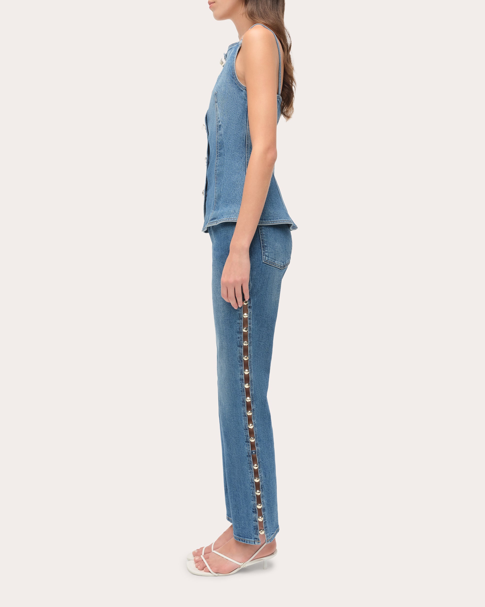 Amelia Studded High-Rise Jeans