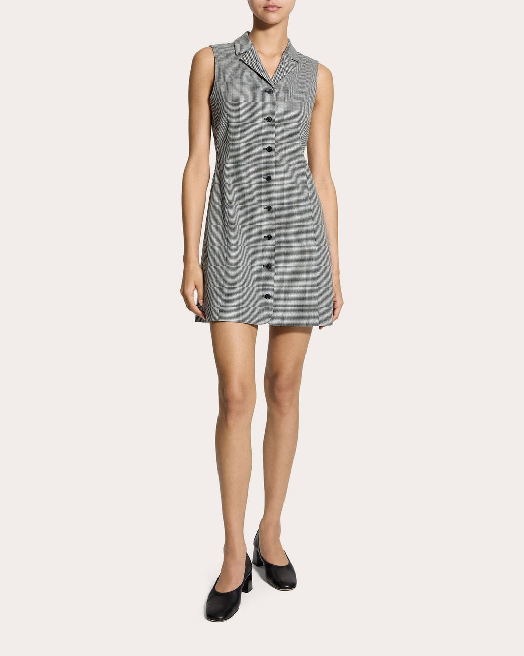 Plaid Wool Twill Sleeveless Blazer Dress