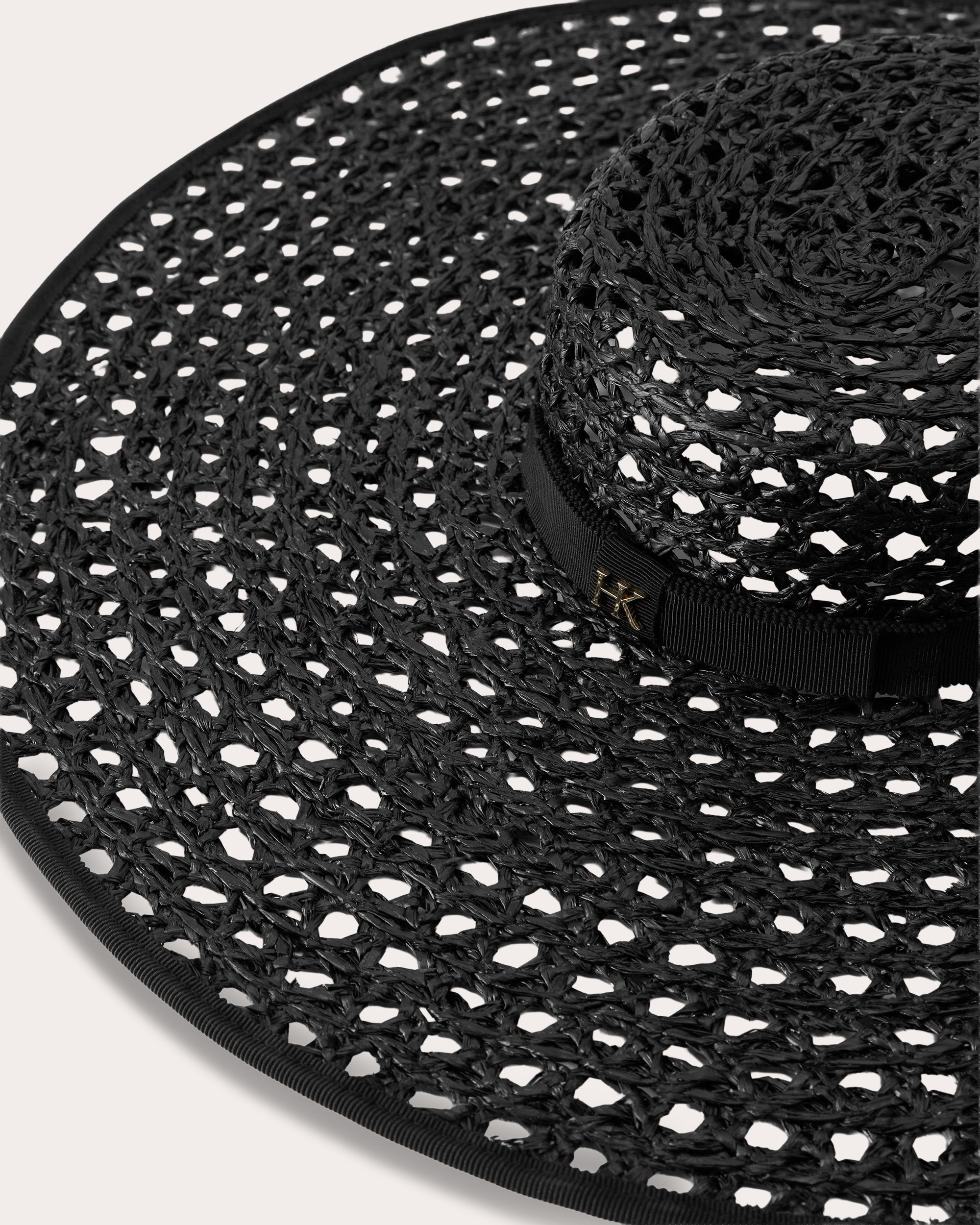 Kavya Raffia Lace Crocheted Boater Hat