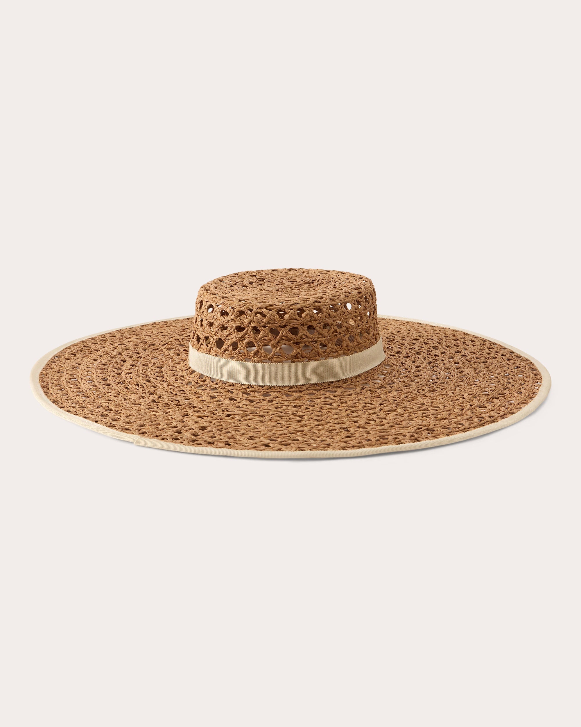 Kavya Raffia Lace Crocheted Boater Hat