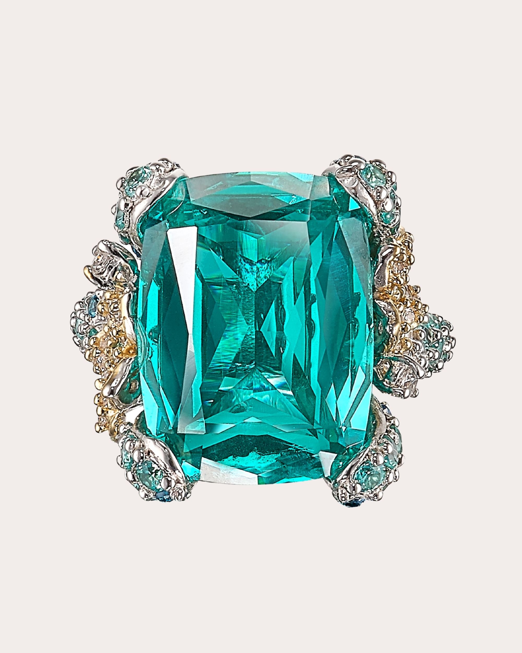 Diamond & Paraiba Tourmaline Ocean Ring