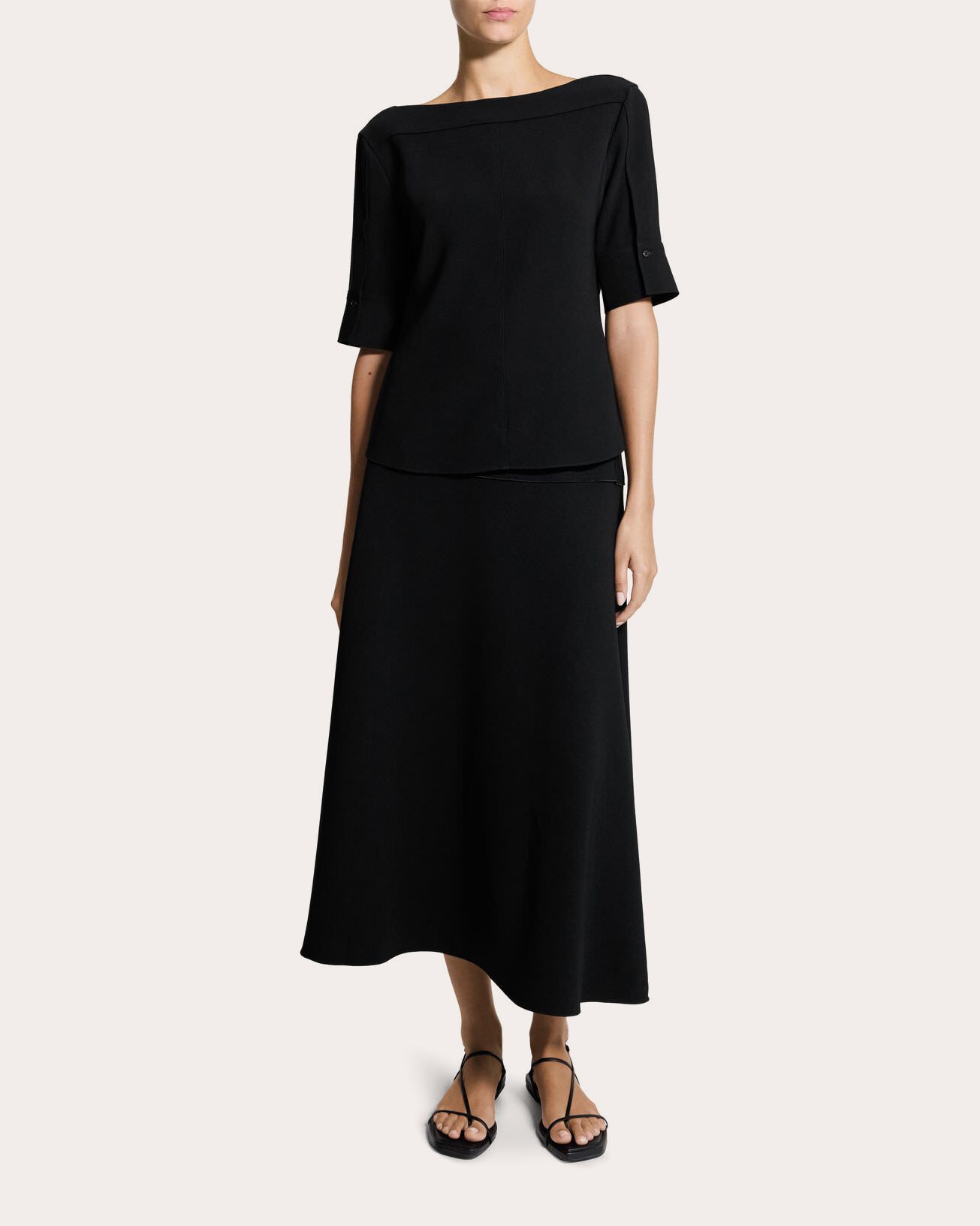 Admiral Crepe Seamed Boatneck Top