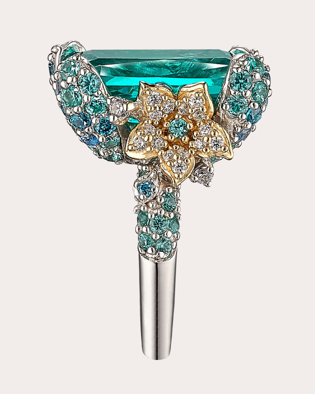 Diamond & Paraiba Tourmaline Ocean Ring