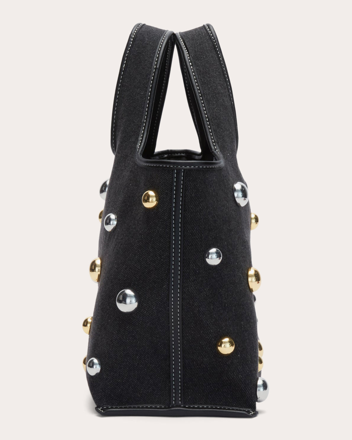 Mini Studded Denim Market Tote
