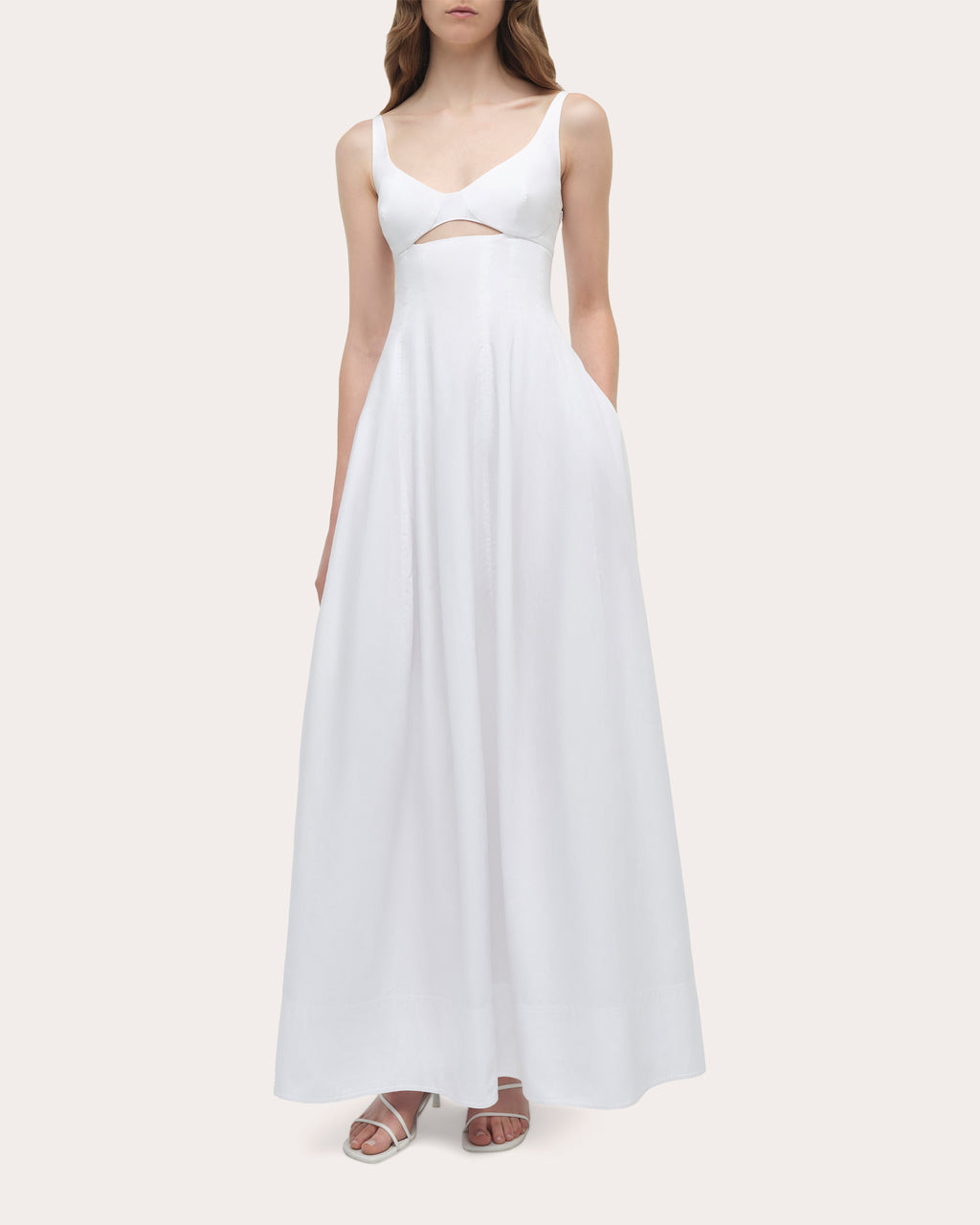 Maddy Poplin Cutout Empire-Waist Midi Dress