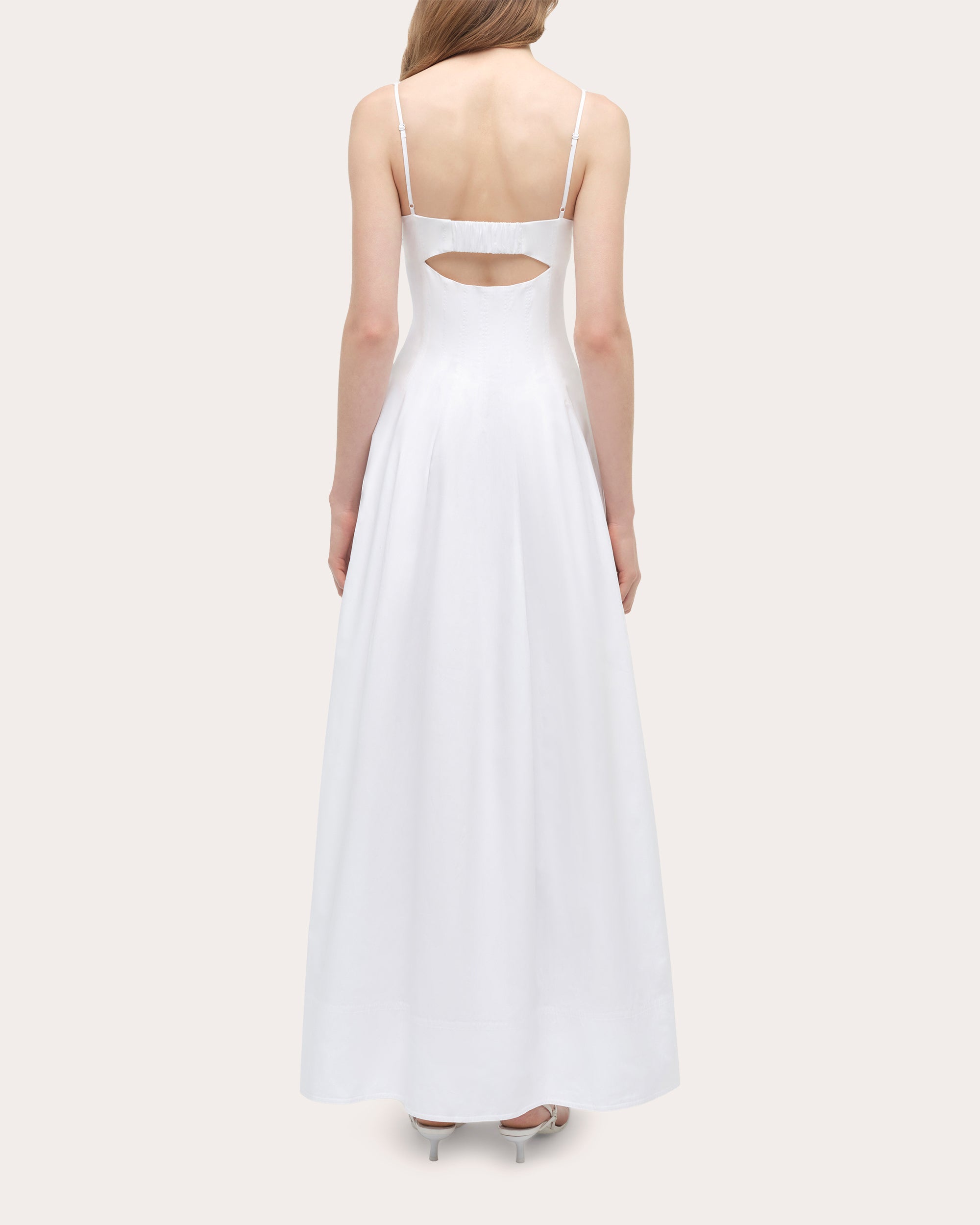 Maddy Poplin Cutout Empire-Waist Midi Dress