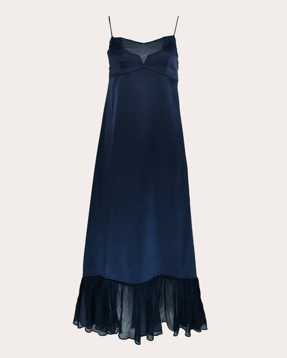 Layla Satin Chiffon A-Line Midi Dress