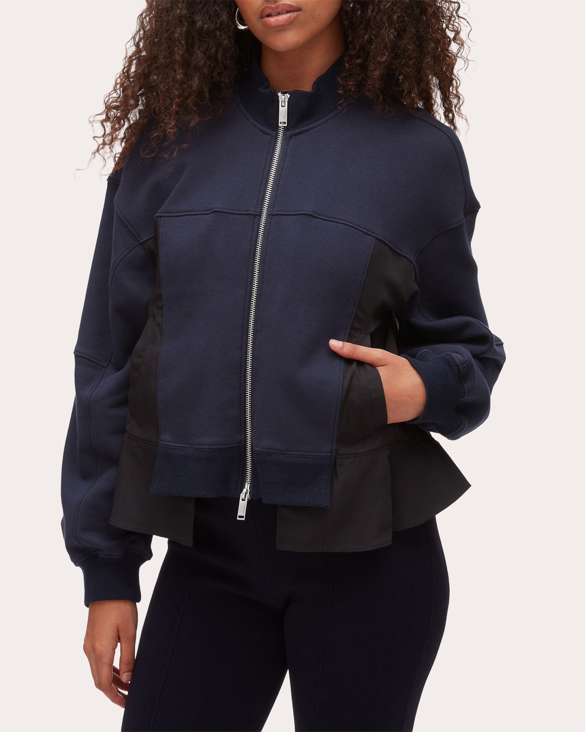French Terry Ripstop Combo Zip Track Jacket