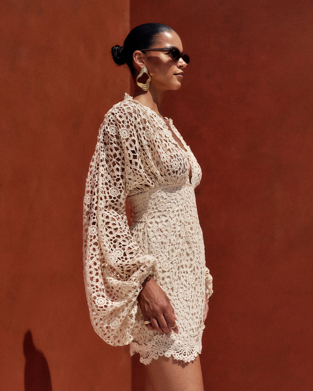 Dani Crocheted Lace Corset Mini Dress