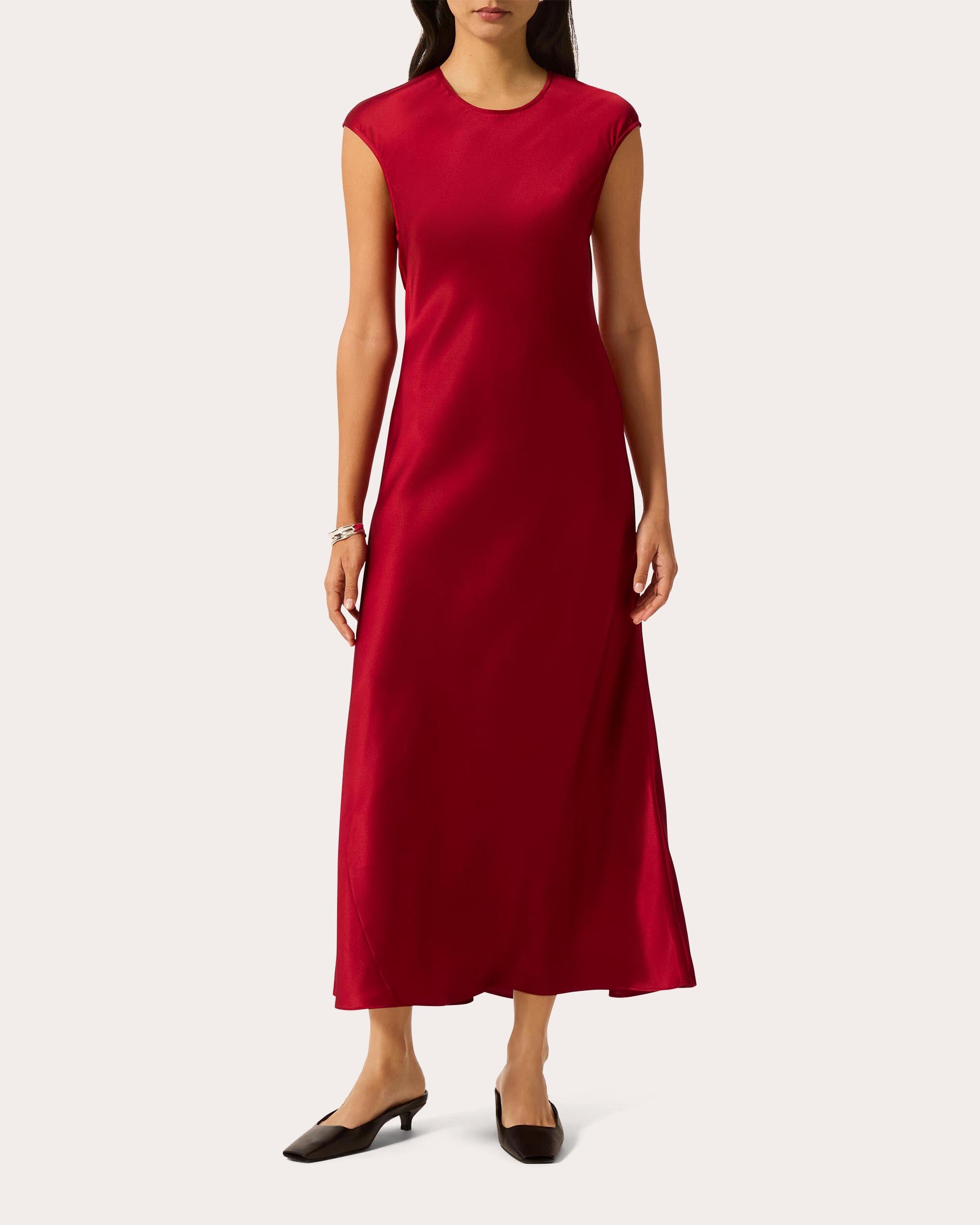 Silk Charmeuse Bias-Cut Slip Dress