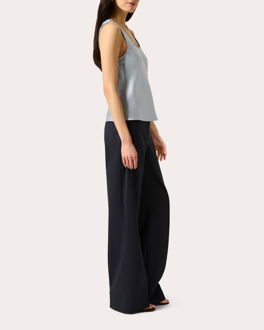 Silk Charmeuse Scoop Neck Tank Top