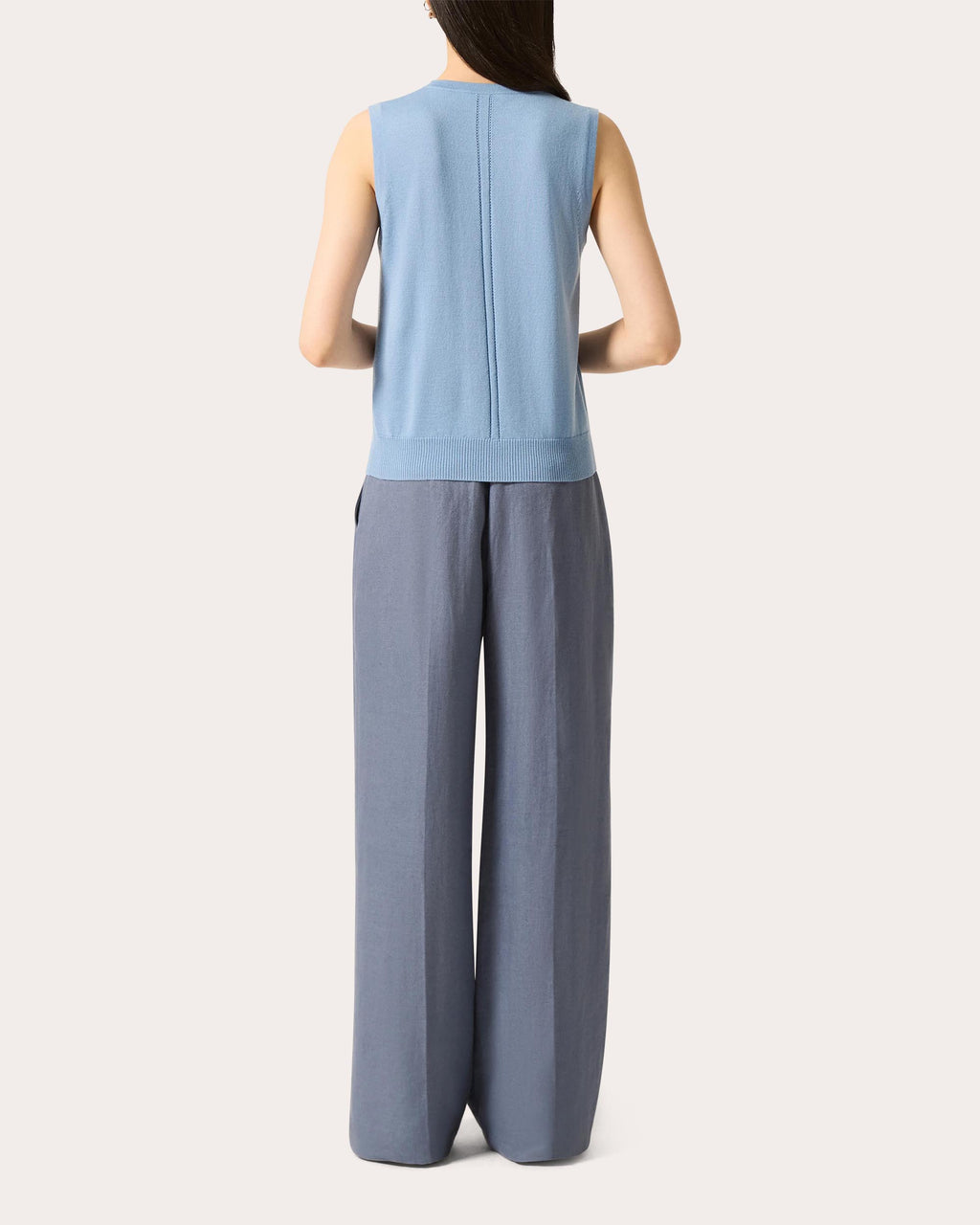 Fine Knit Wool-Silk Sleeveless Top