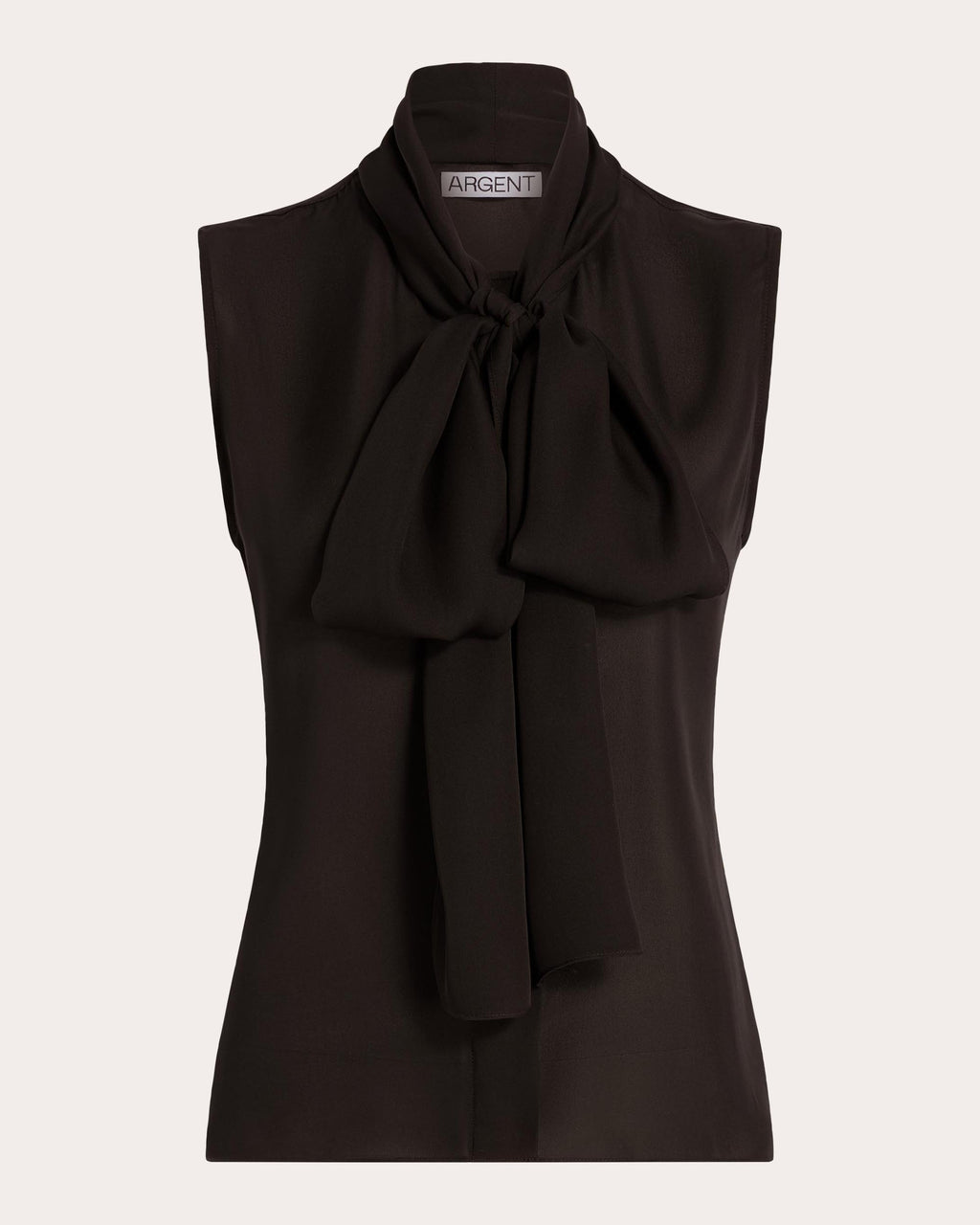 Silk Georgette Sleeveless Bow Blouse