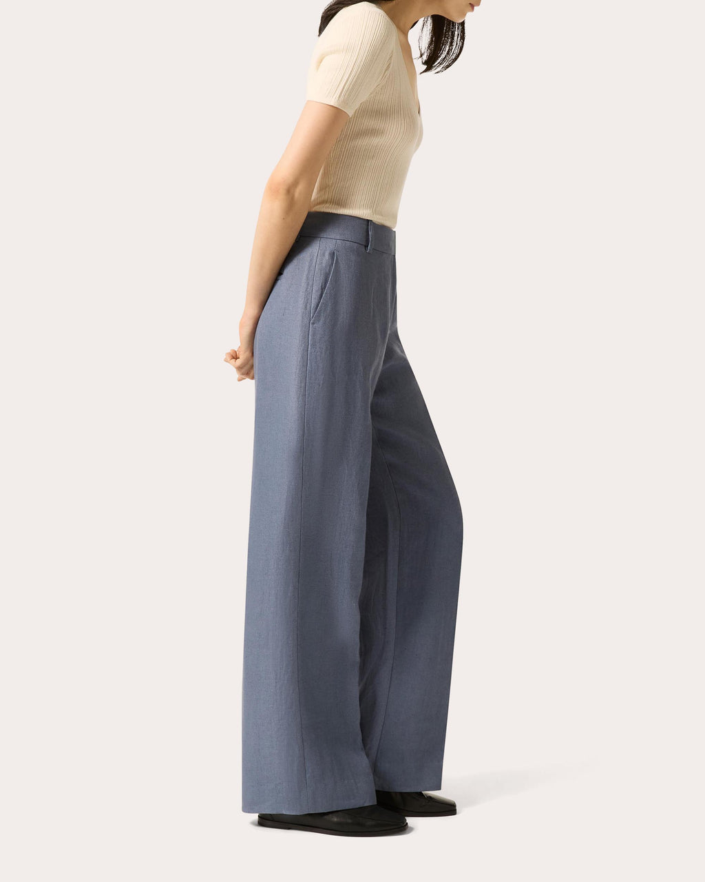 Soho Basket Weave Linen Creased Trousers
