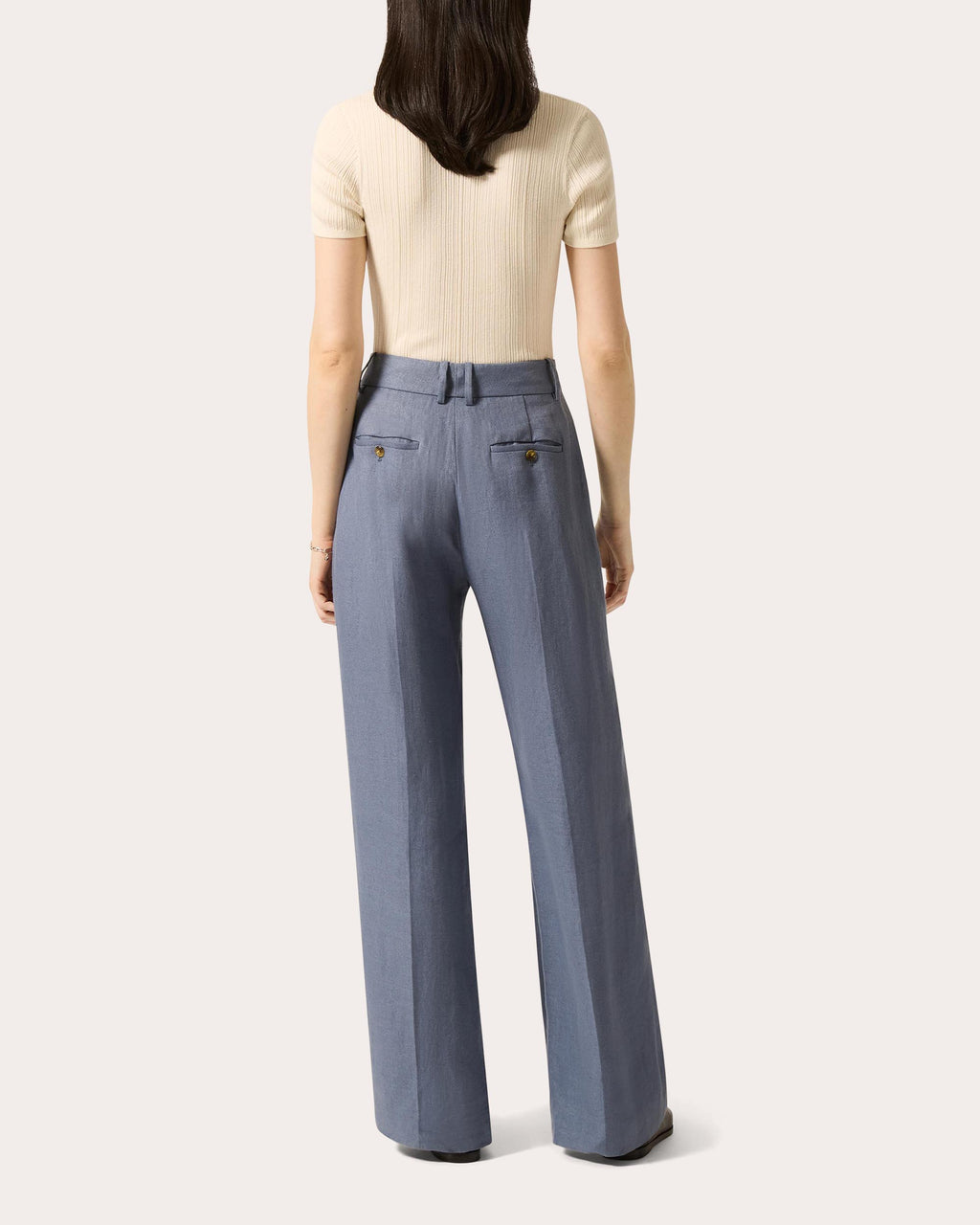 Soho Basket Weave Linen Creased Trousers