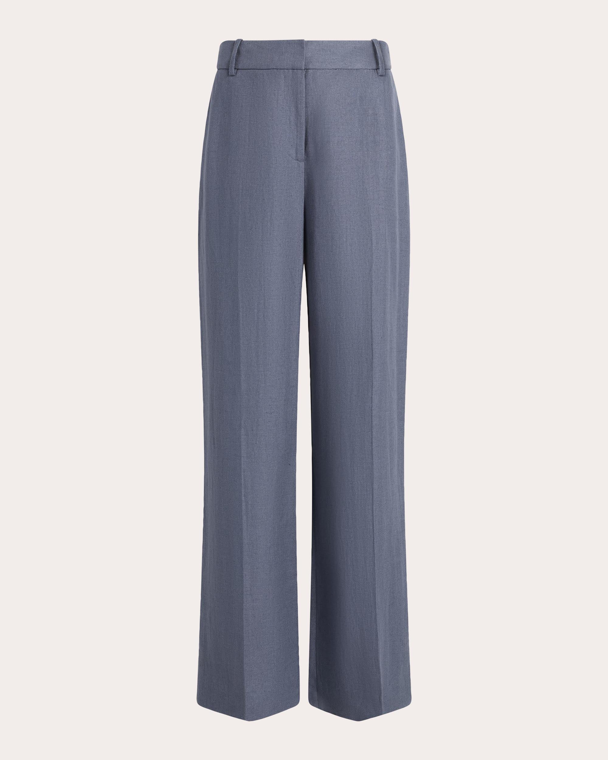 Soho Basket Weave Linen Creased Trousers