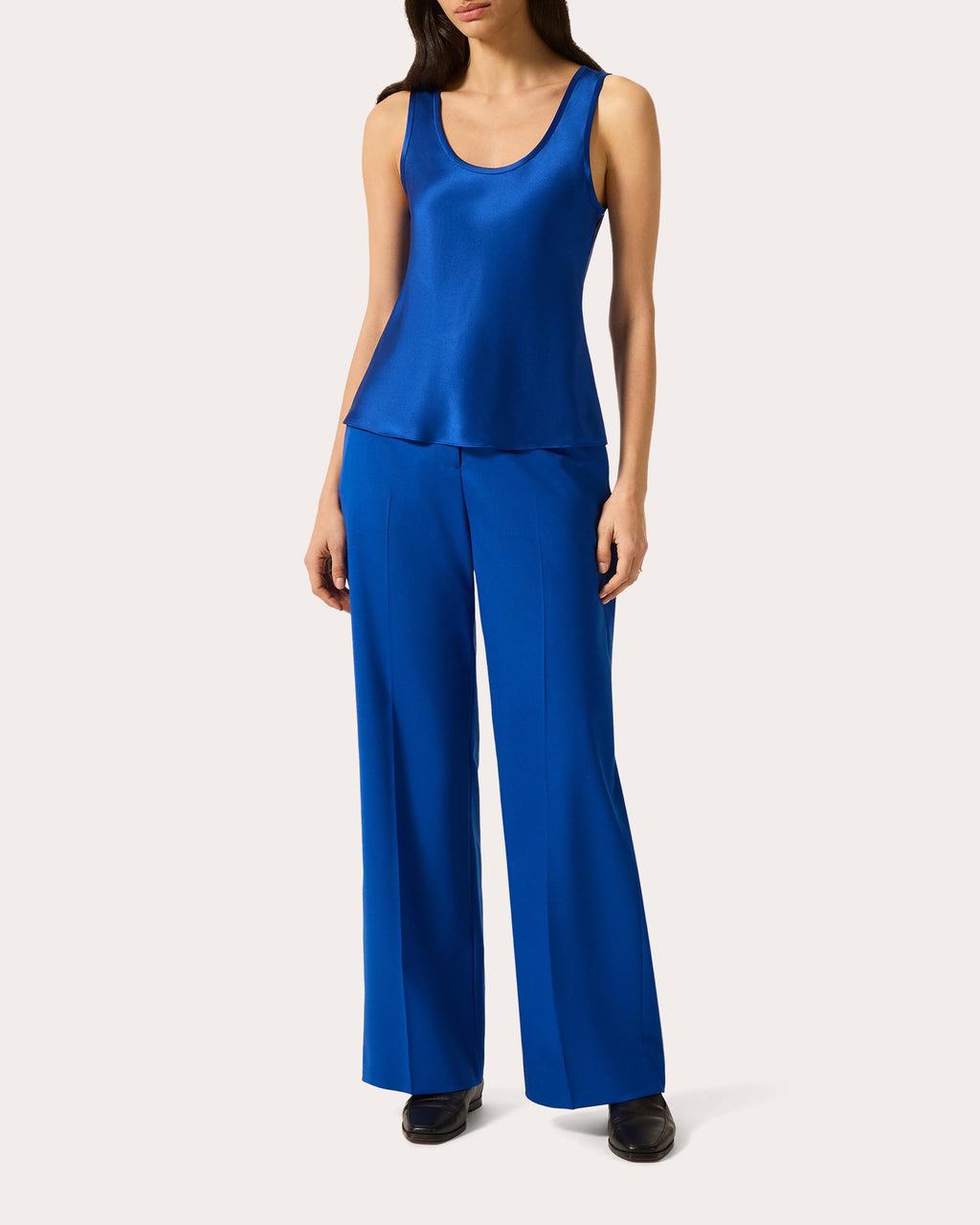 Silk Charmeuse Scoop Neck Tank Top