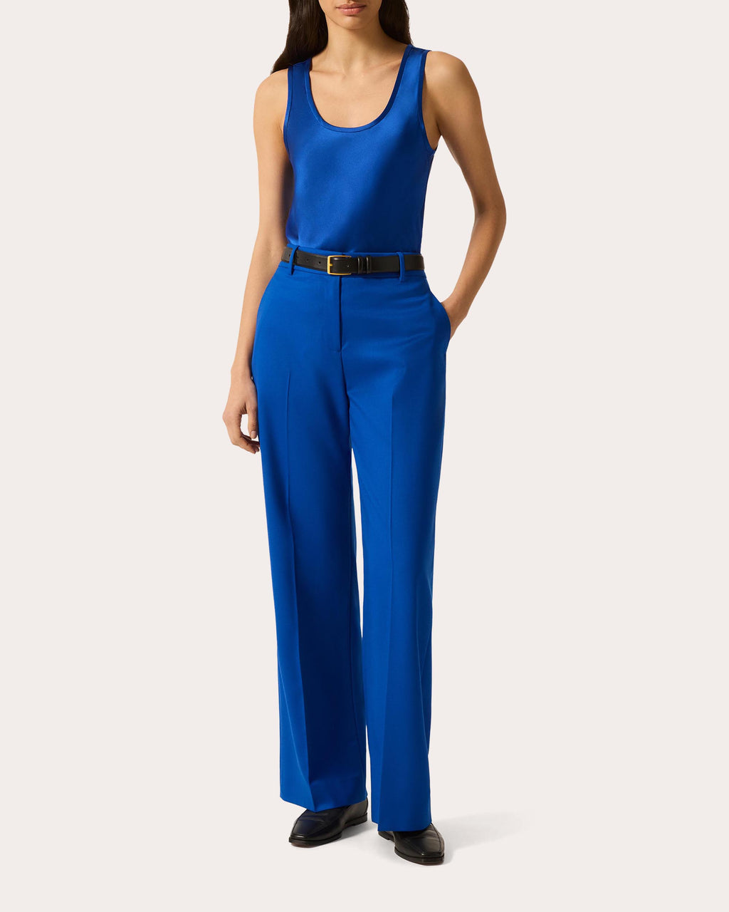 Silk Charmeuse Scoop Neck Tank Top