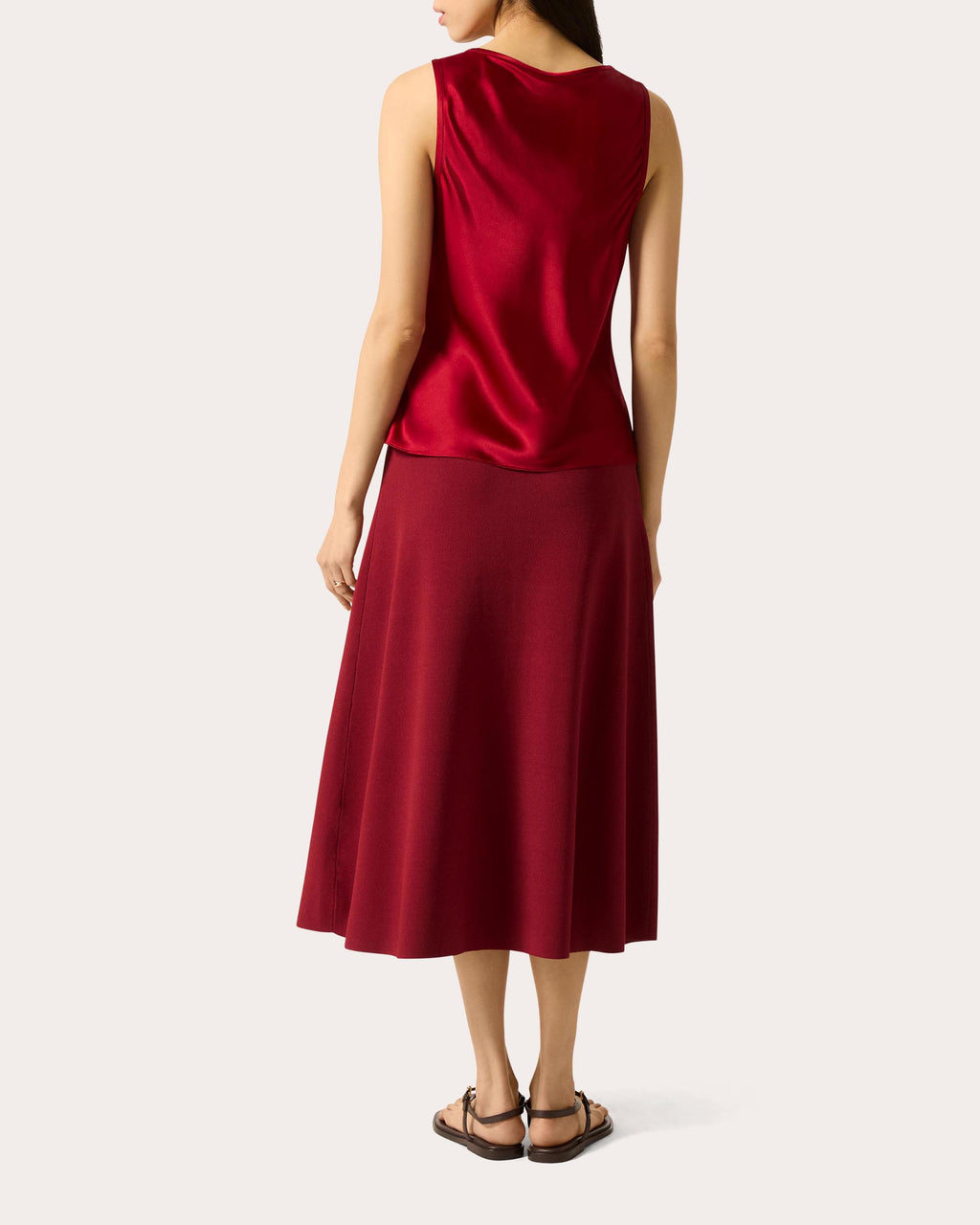 Silk Charmeuse Scoop Neck Tank Top