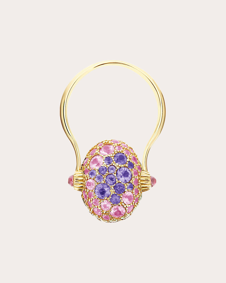 Labradorite & Amethyst 18k Gold Reversible Ring