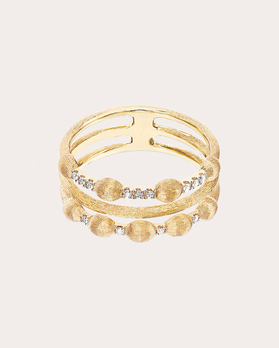 Diamond & 18k Gold Élite Triple-Band Ring