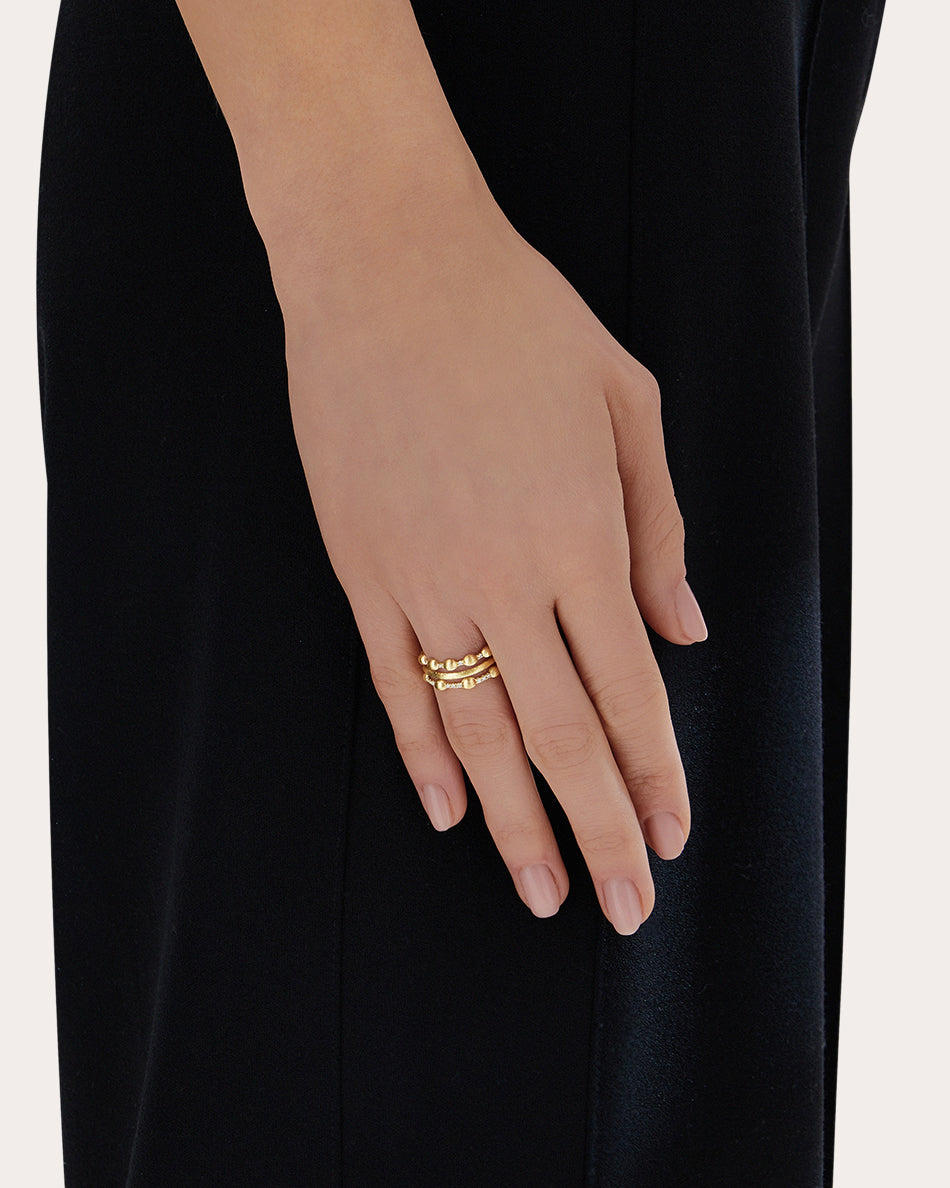 Diamond & 18k Gold Élite Triple-Band Ring