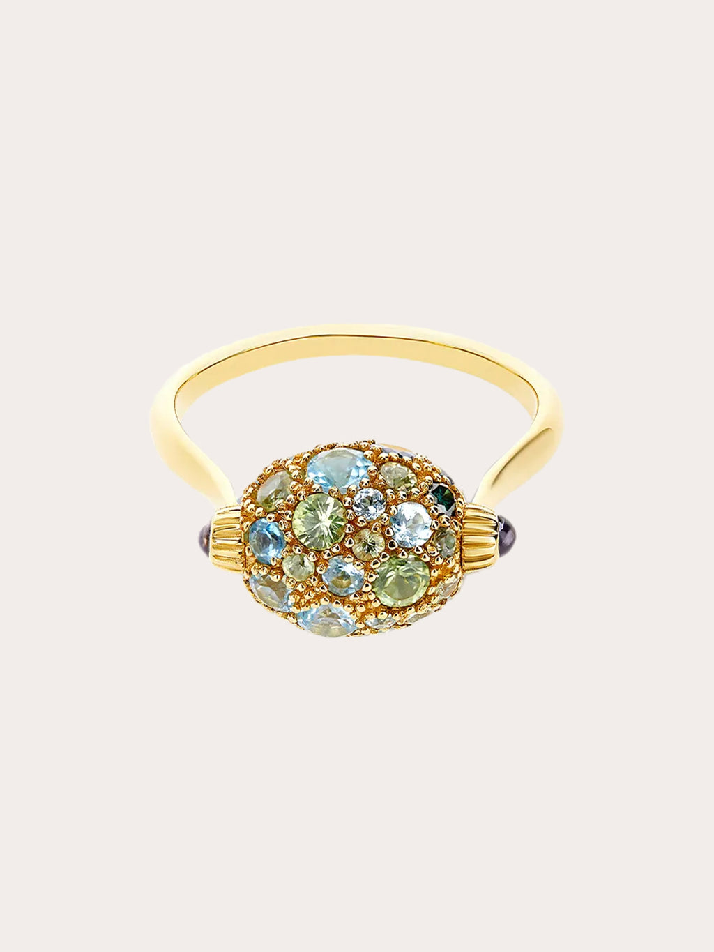 Sapphire & Blue Topaz 18k Gold Reversible Ring