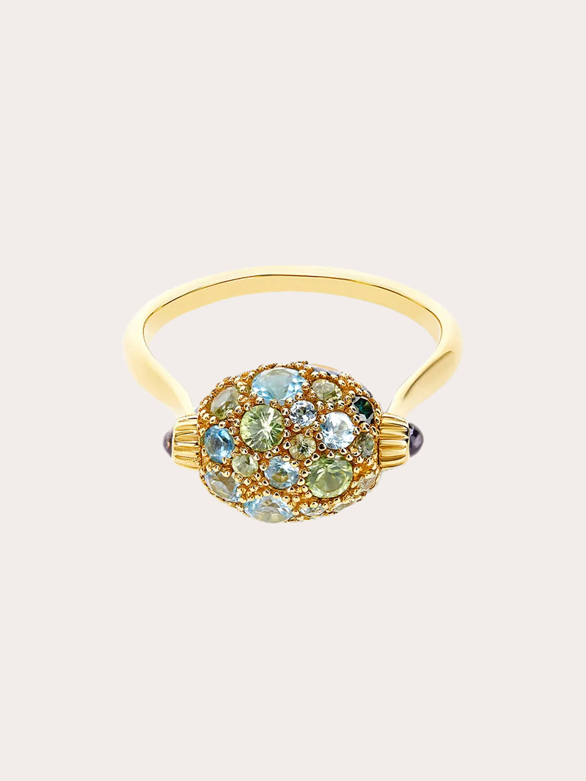 Sapphire & Blue Topaz 18k Gold Reversible Ring