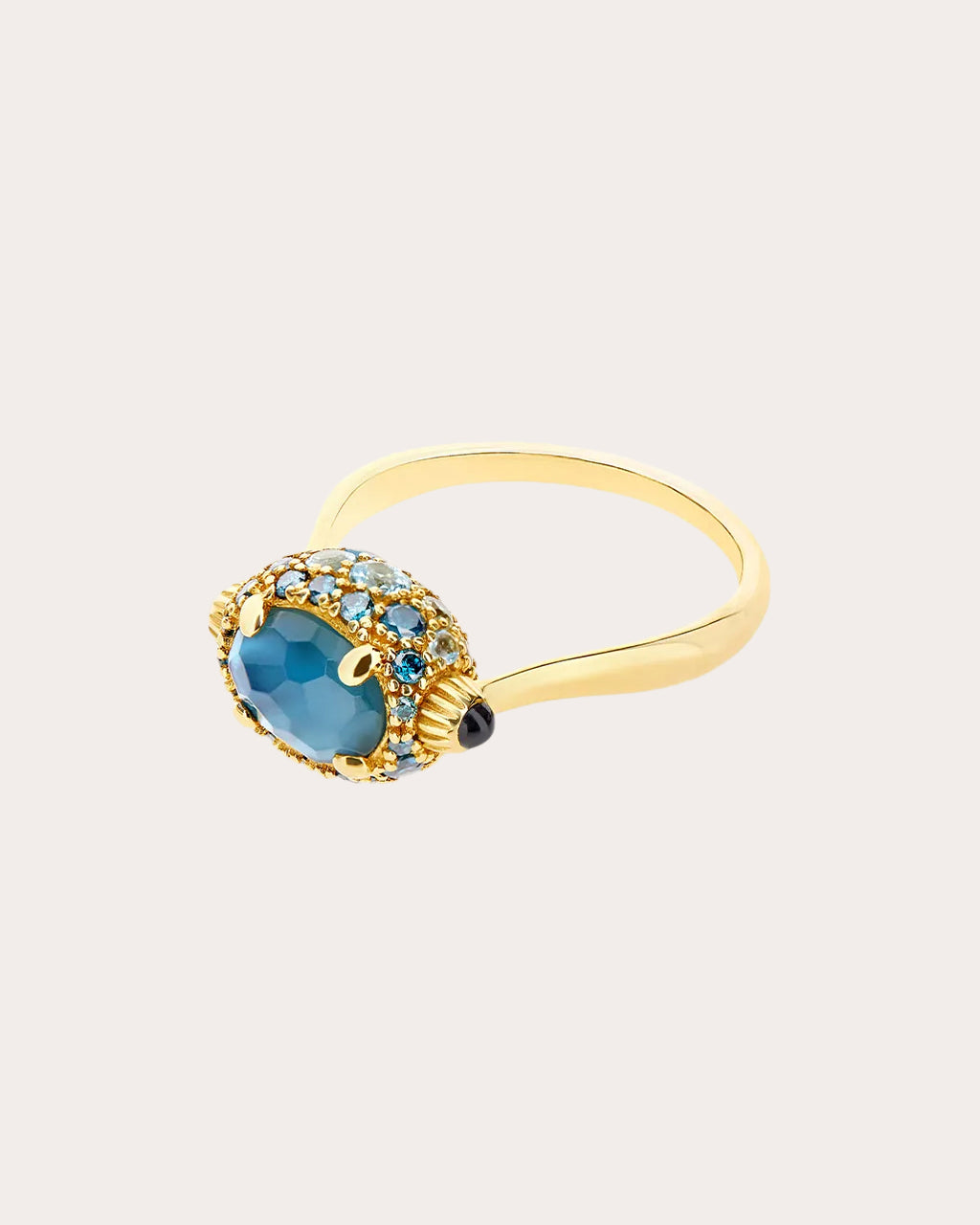 Sapphire & Blue Topaz 18k Gold Reversible Ring