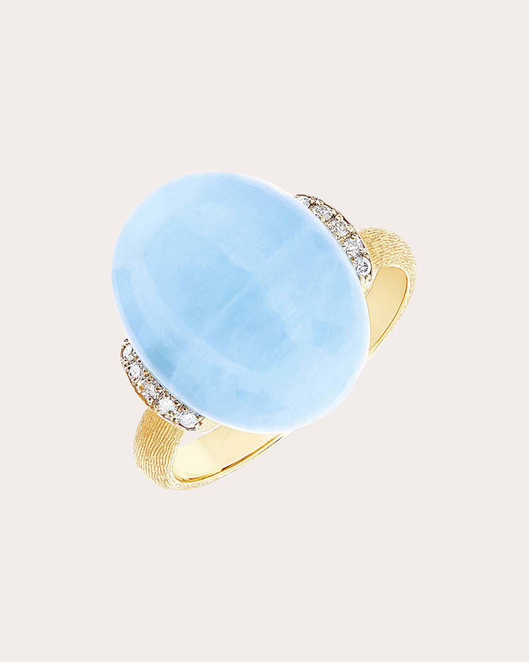 Aquamarine & Diamond 18k Gold Large Azure Ring