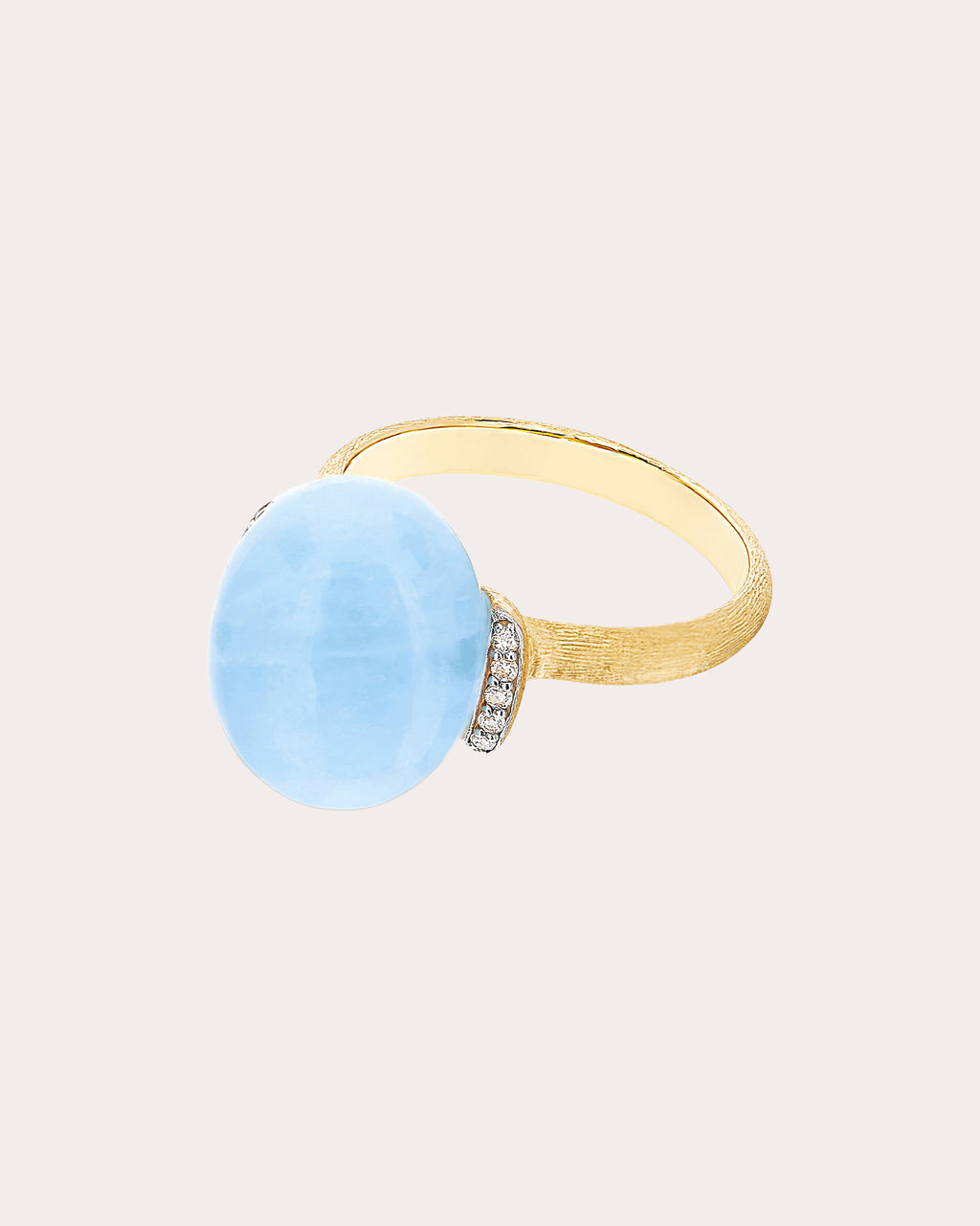 Aquamarine & Diamond 18k Gold Large Azure Ring