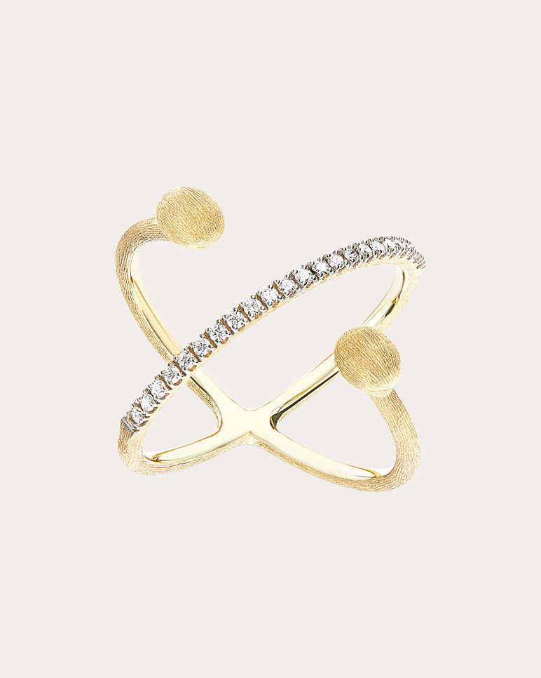 Diamond & 18k Gold Élite Crisscross Ring