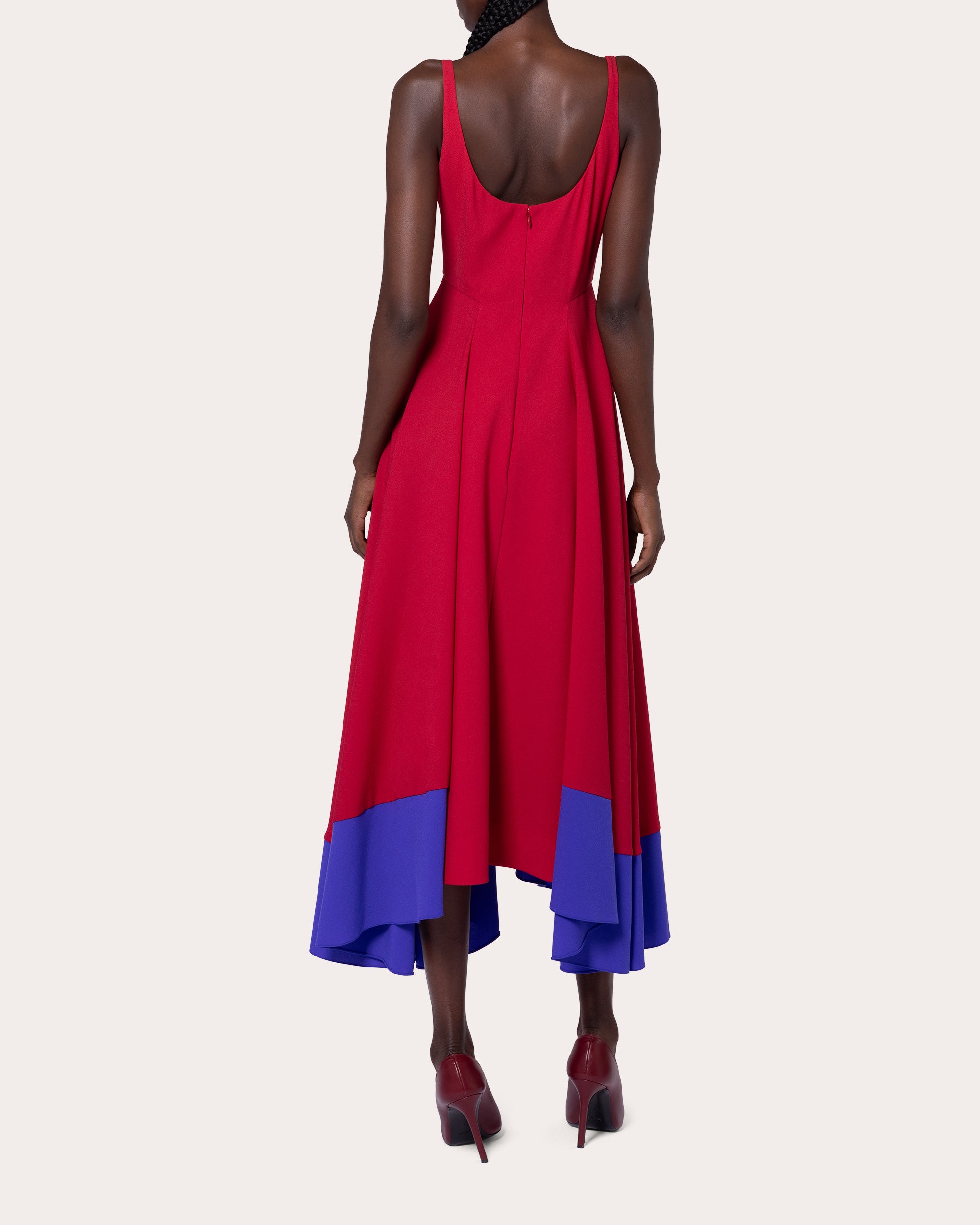 Awn Pleated Crepe Midi Dress