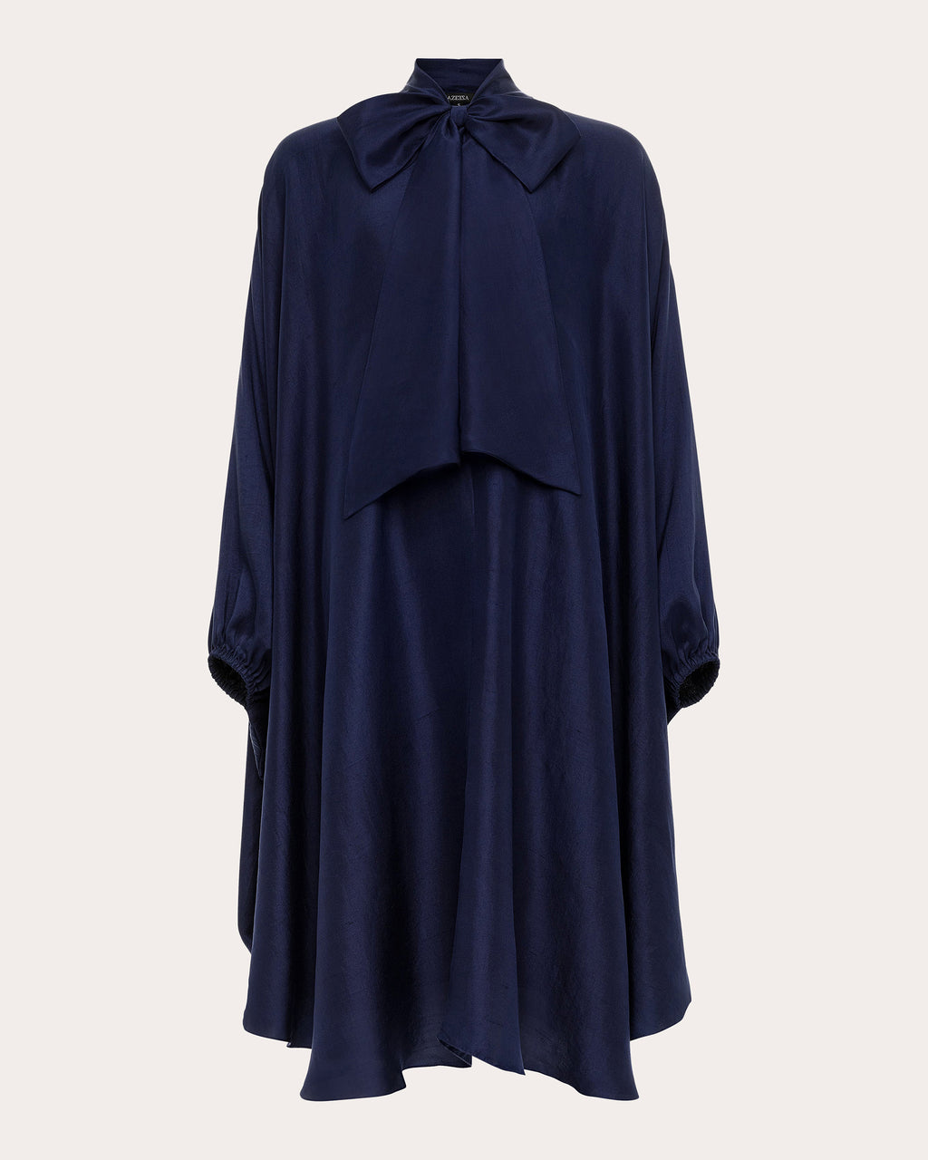 Emlyn Silk Tie-Neck Cape Midi Dress