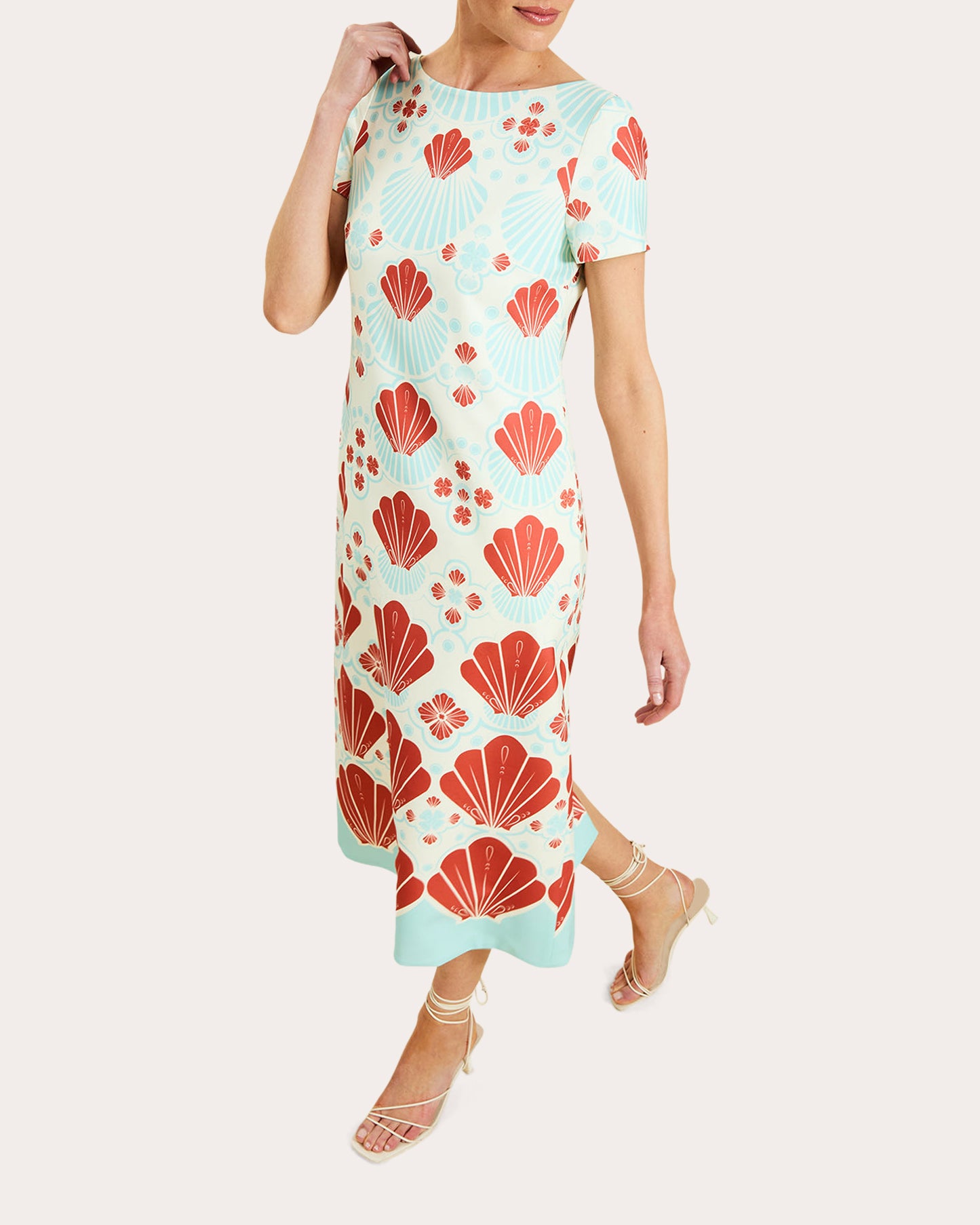 Adria Reversible Crepe Column Midi Dress