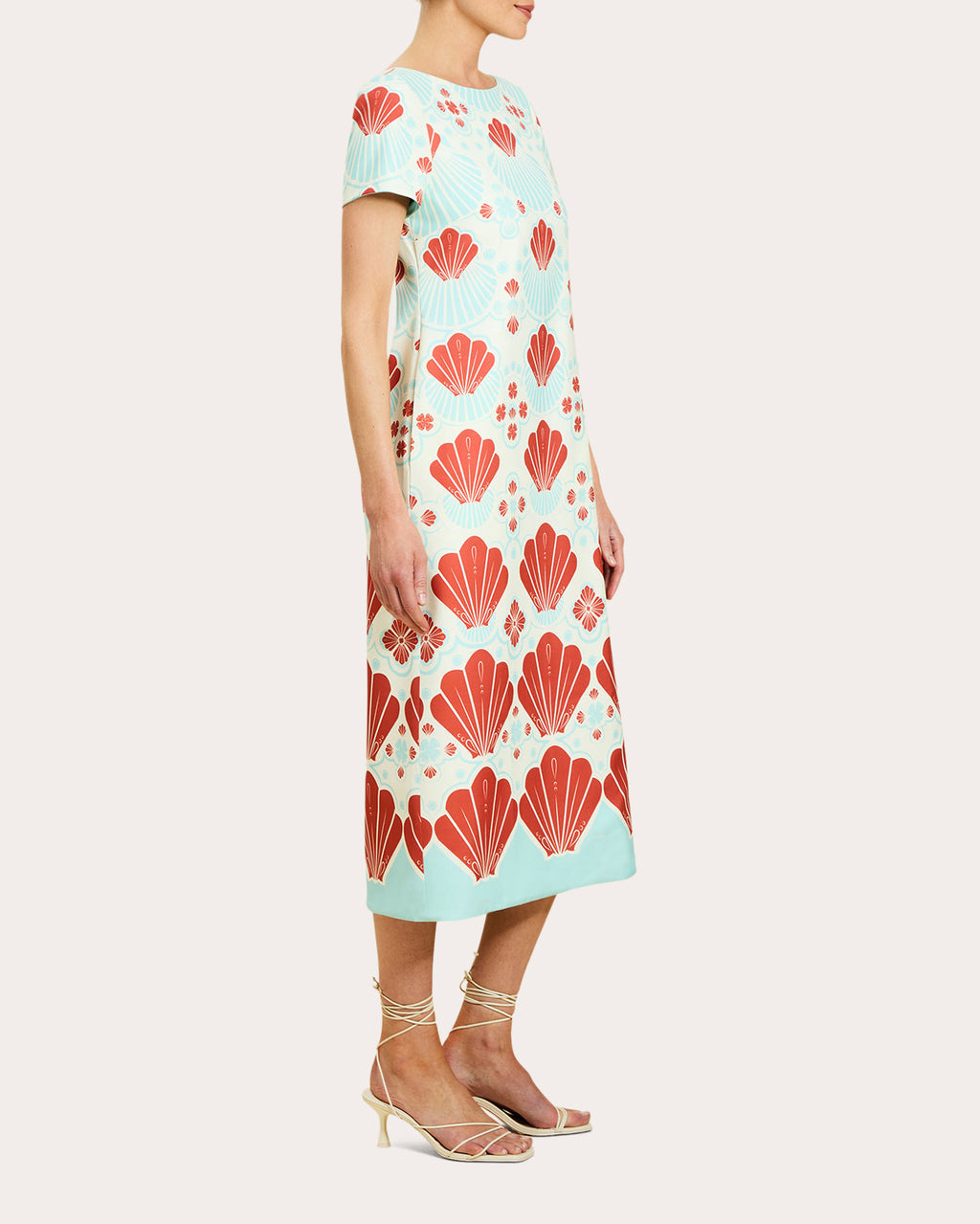 Adria Reversible Crepe Column Midi Dress