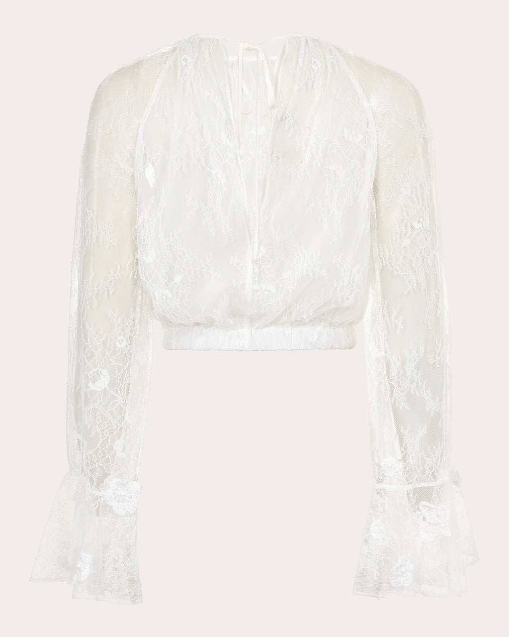 Alba Floral Appliqué Lace Blouson Blouse
