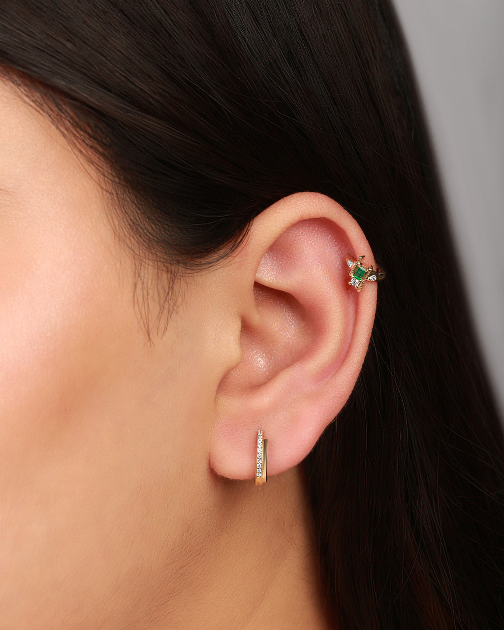 Diamond & 14k Gold Aliya Ethereal Huggie Earrings
