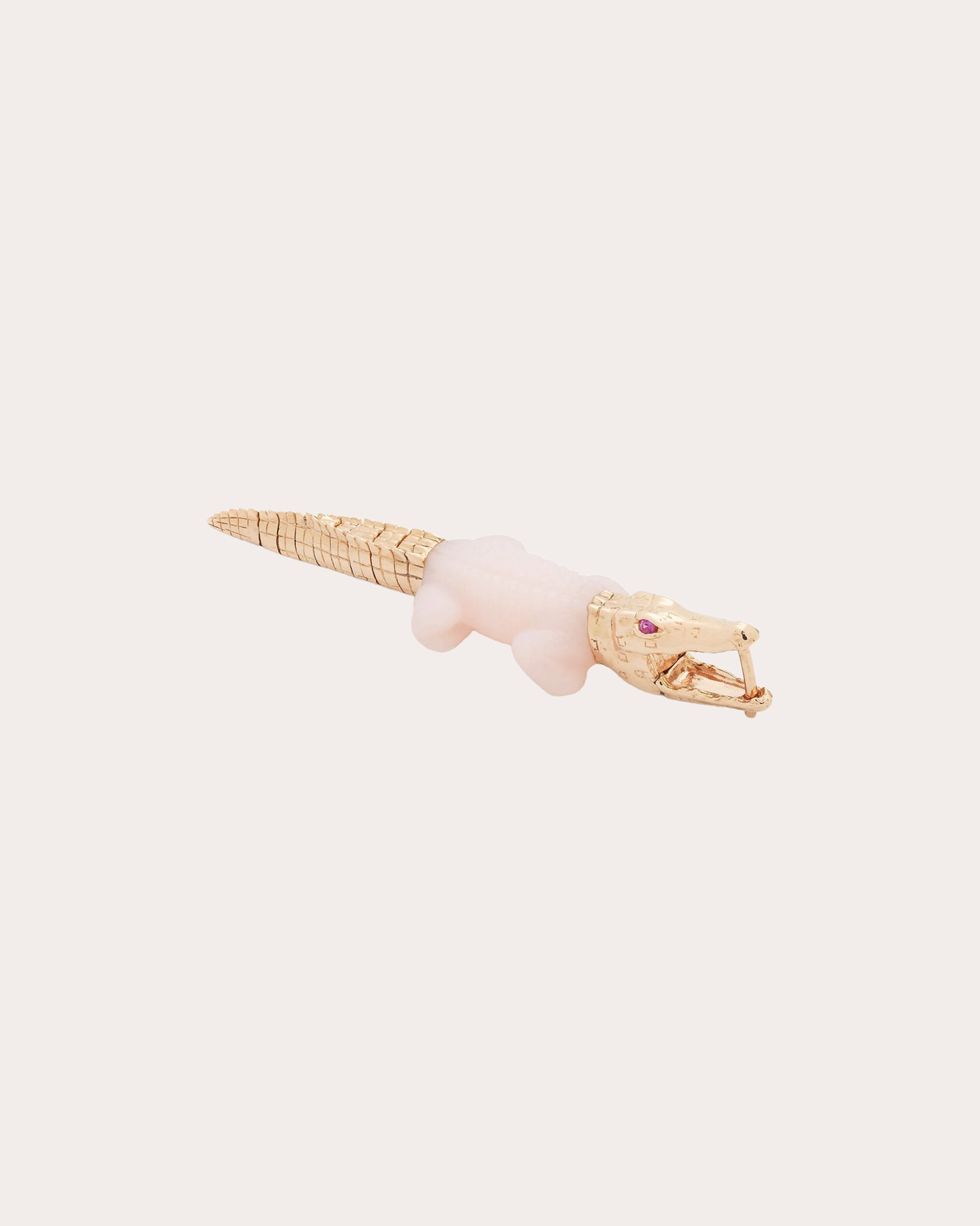 Opal & Pink Sapphire Alligator Bite Drop Earring