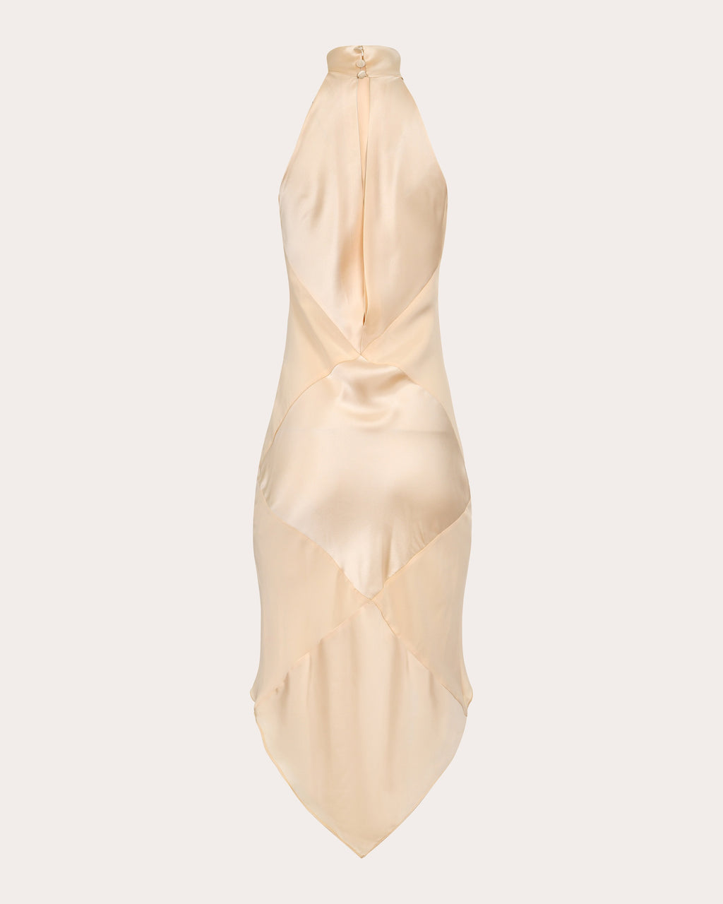 Alma Silk Bias High-Low Halter Dress