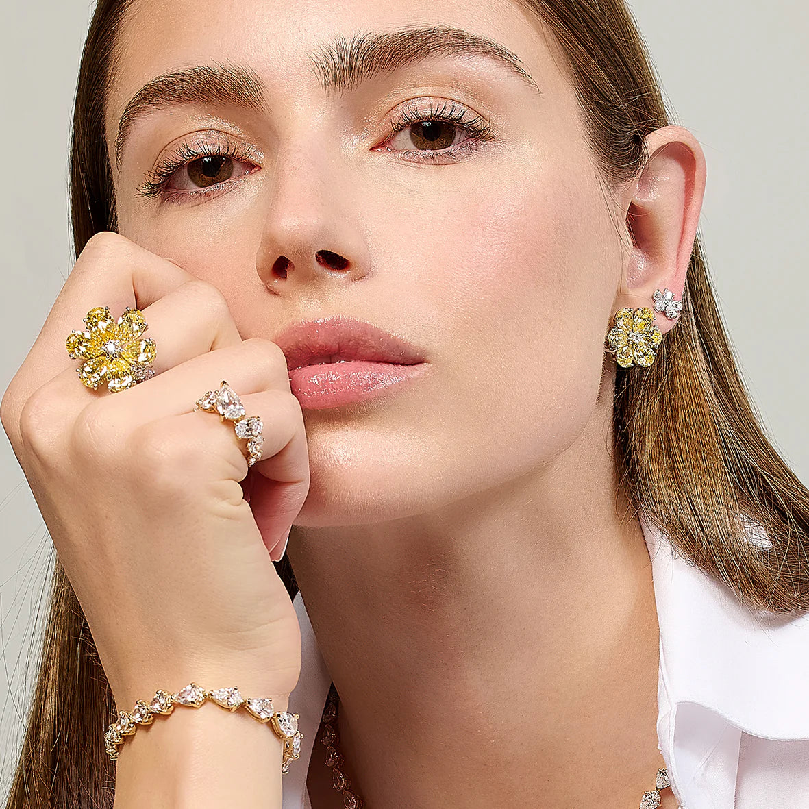 Diamond Marguerite Floral Convertible Earrings
