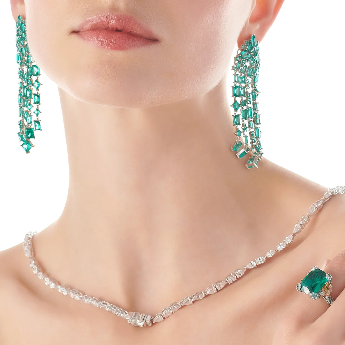 Diamond & Paraiba Tourmaline Ocean Ring