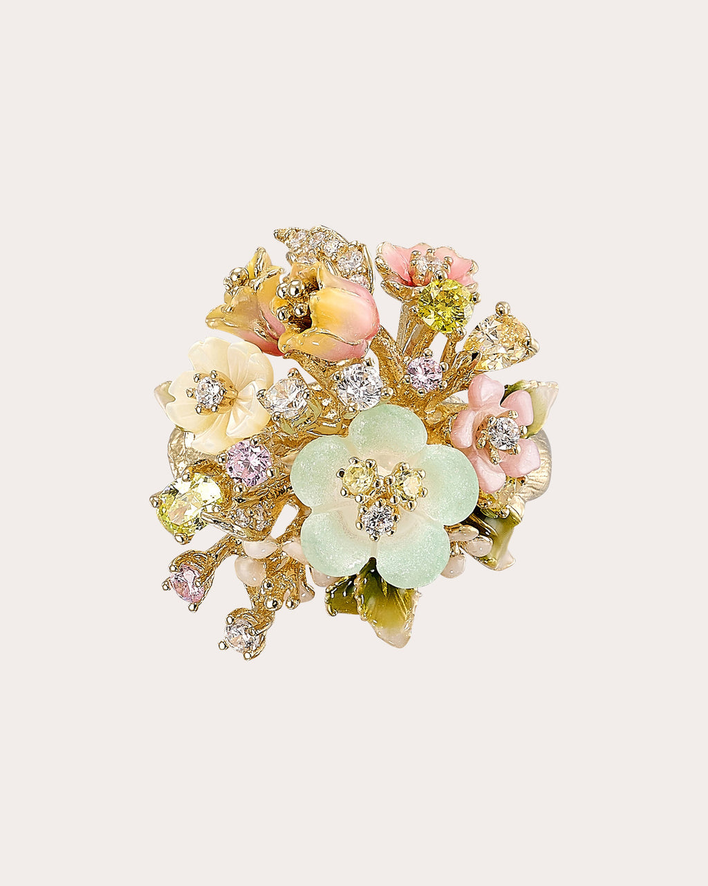 Diamond Citrus Primrose Bouquet Ring