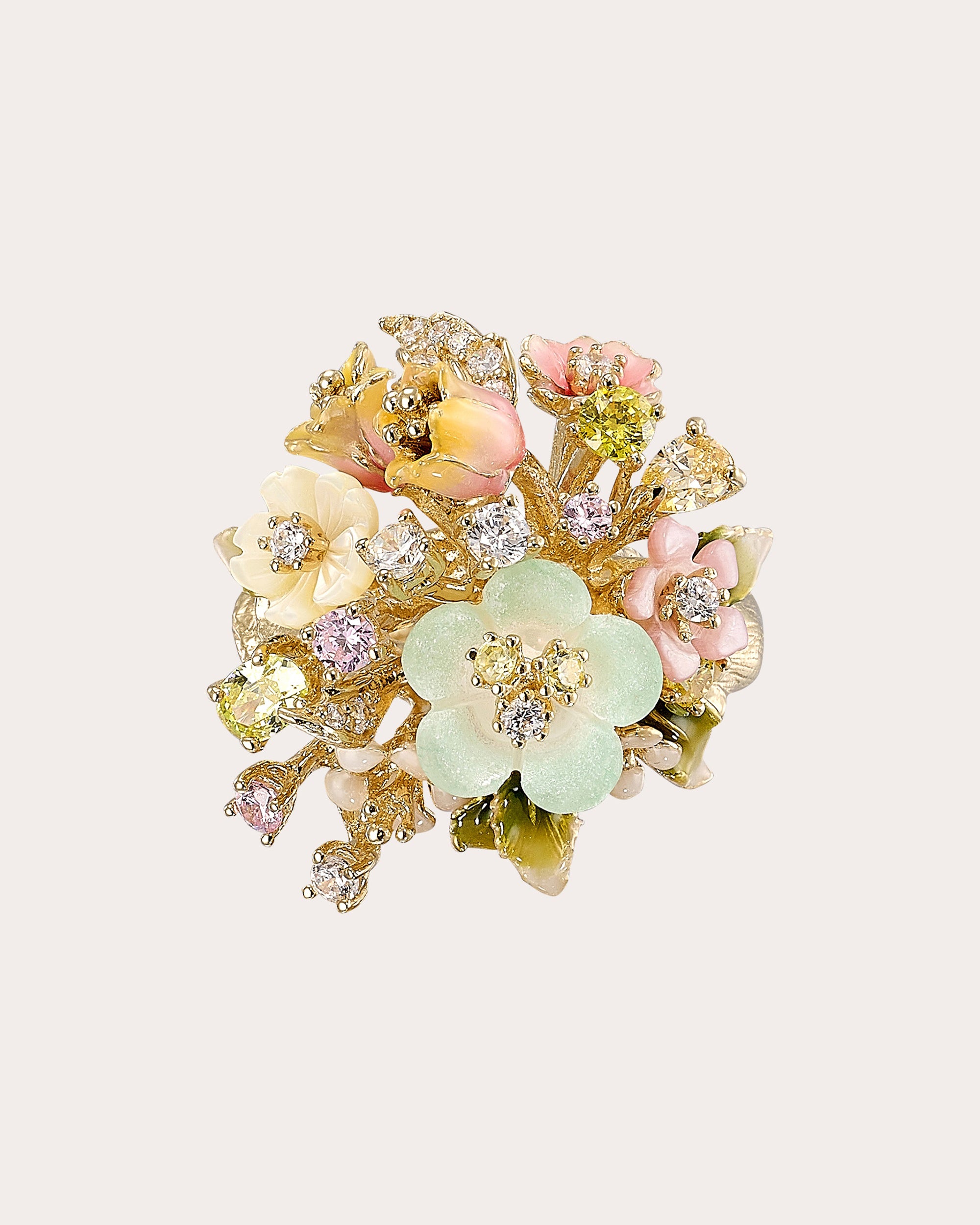 Diamond Citrus Primrose Bouquet Ring