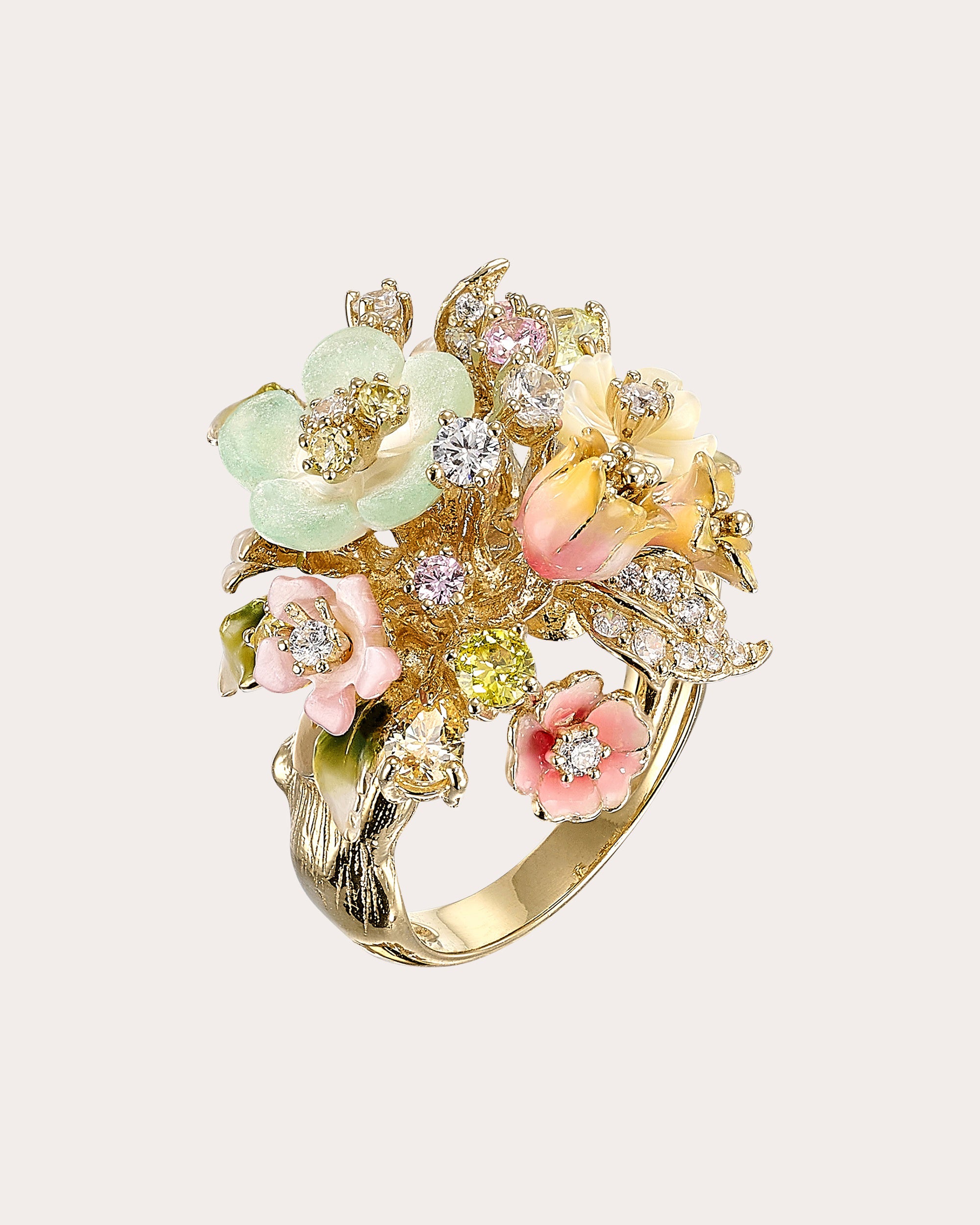 Diamond Citrus Primrose Bouquet Ring